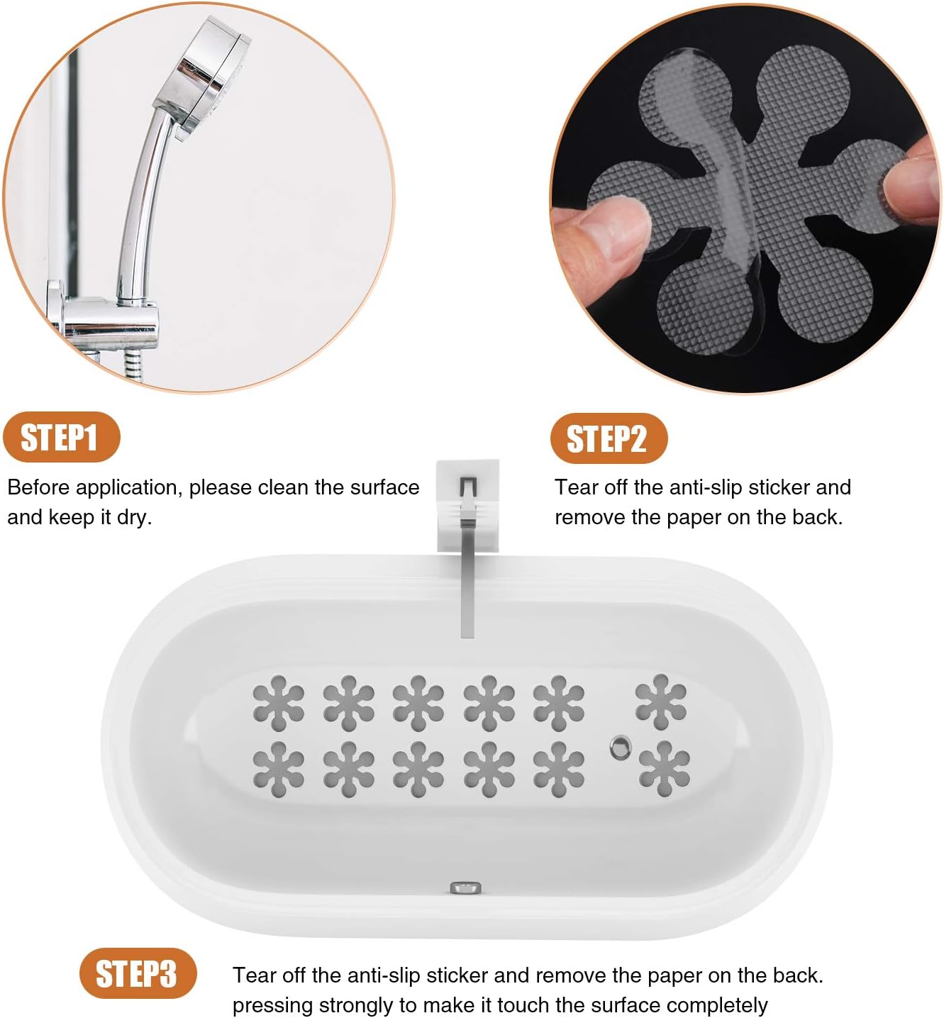 Secopad Non-Slip Bathtub Stickers with Scraper