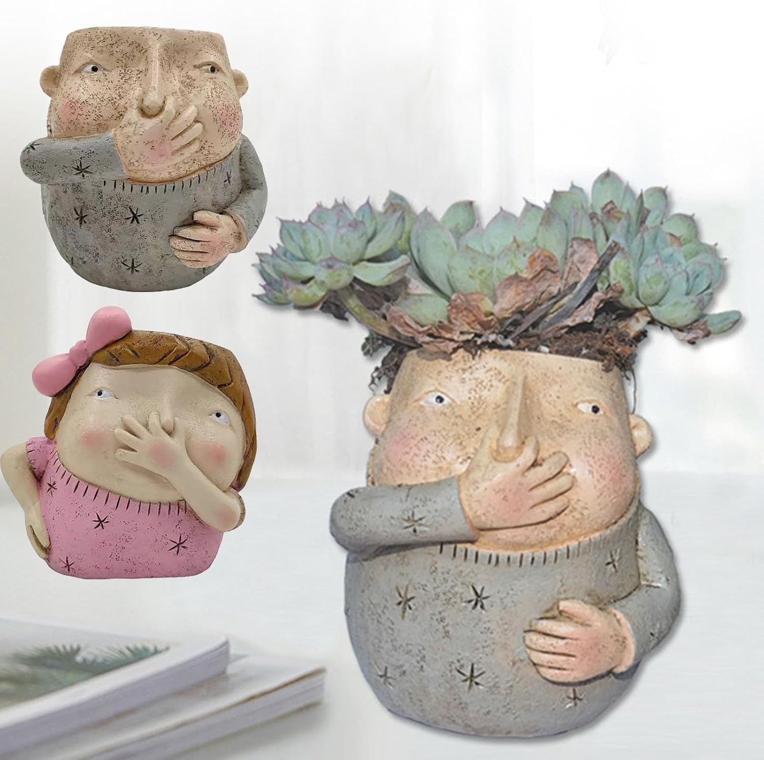 Resin Fleshy Flower Pots Home Decor Sculpture