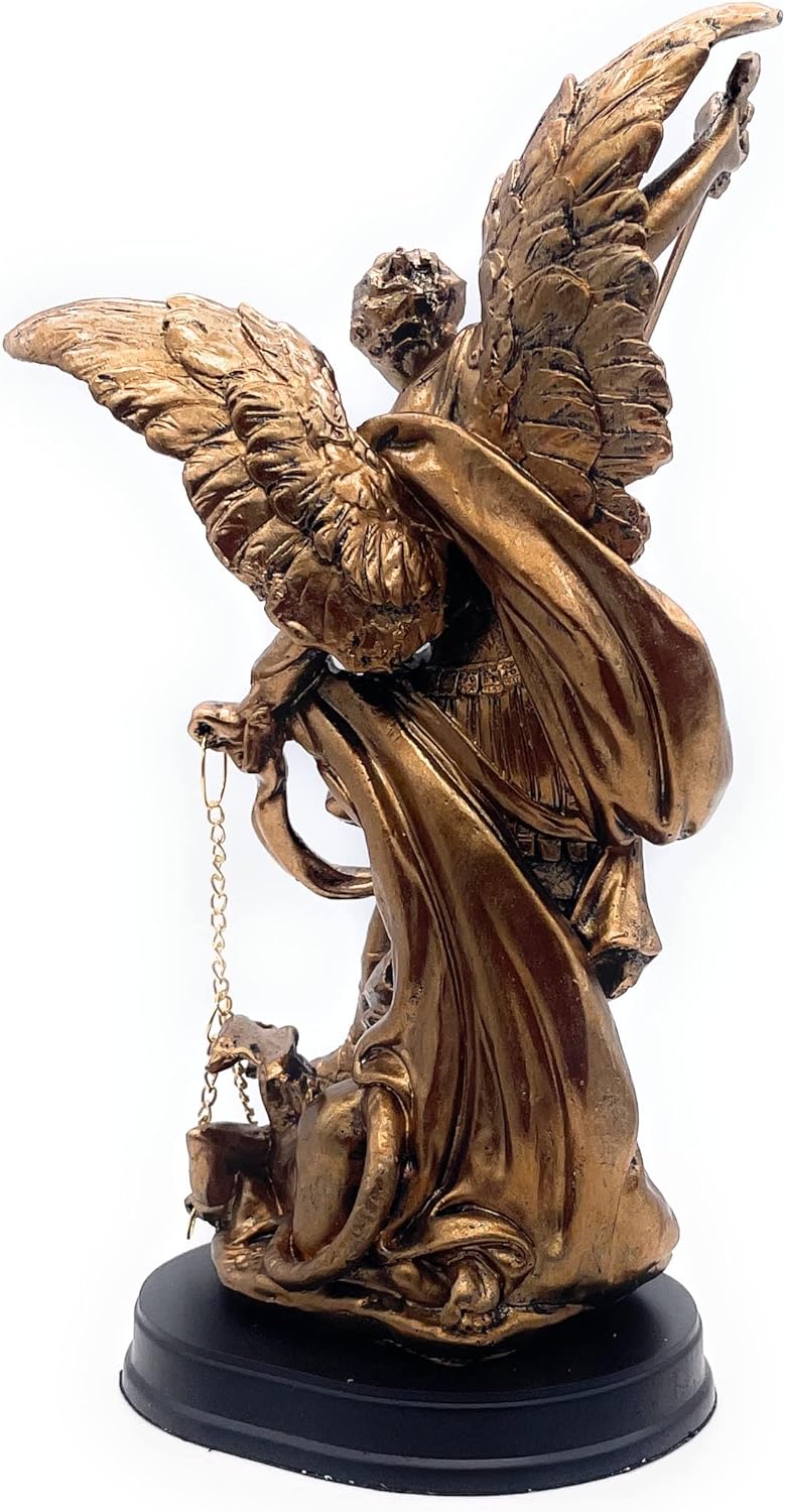 RUSTIX Saint Michael Statue Defeating Satan 85 Inch Bronze