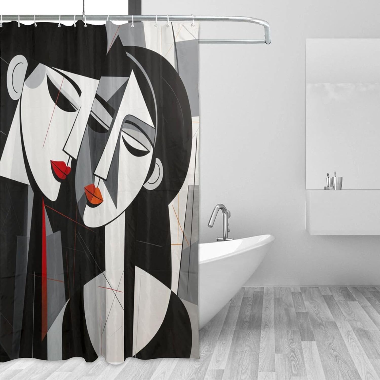 DAOWANGZUO Kissing Girl Shower Curtain Set