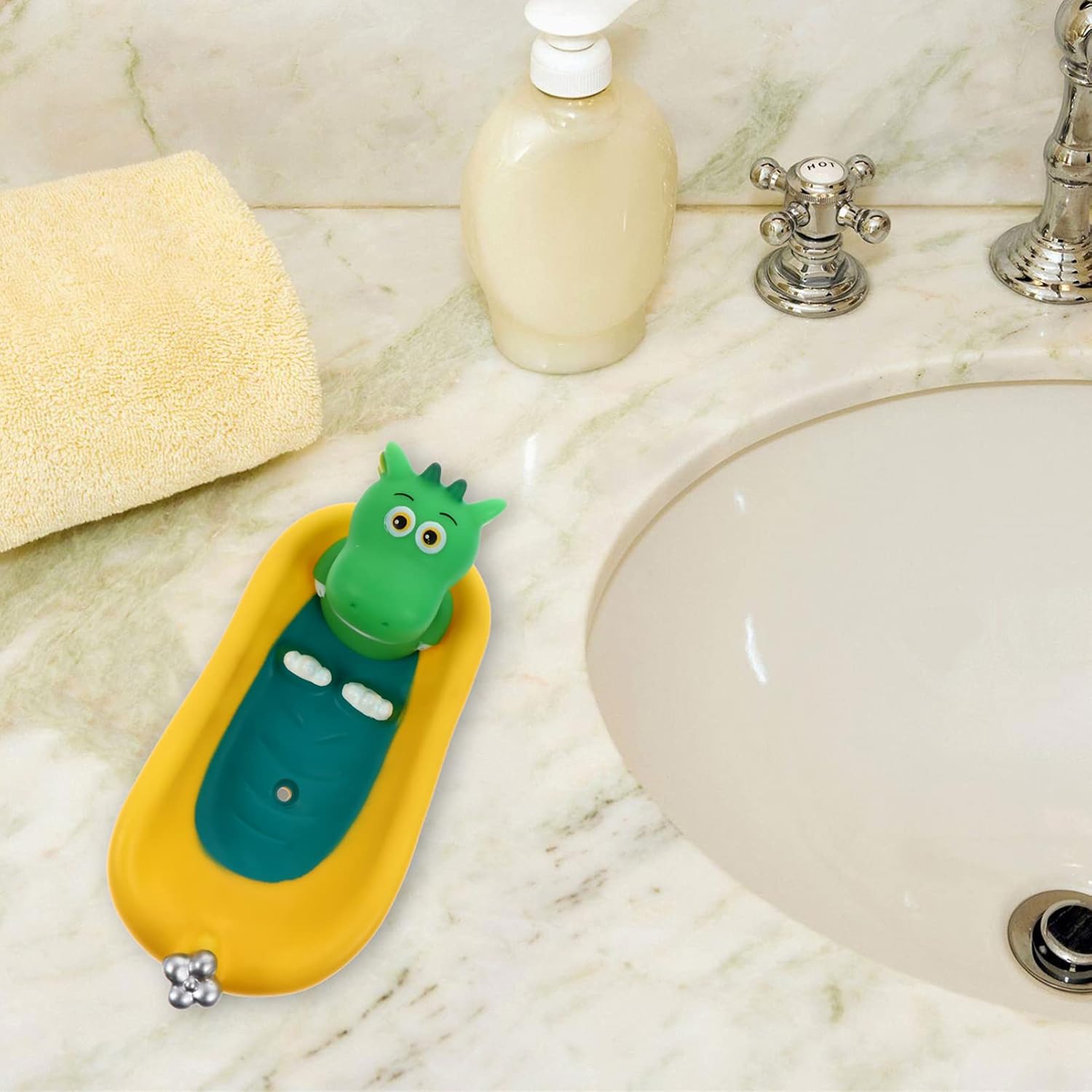 Zerodeko Dinosaur Soap Drain Holder Storage Box