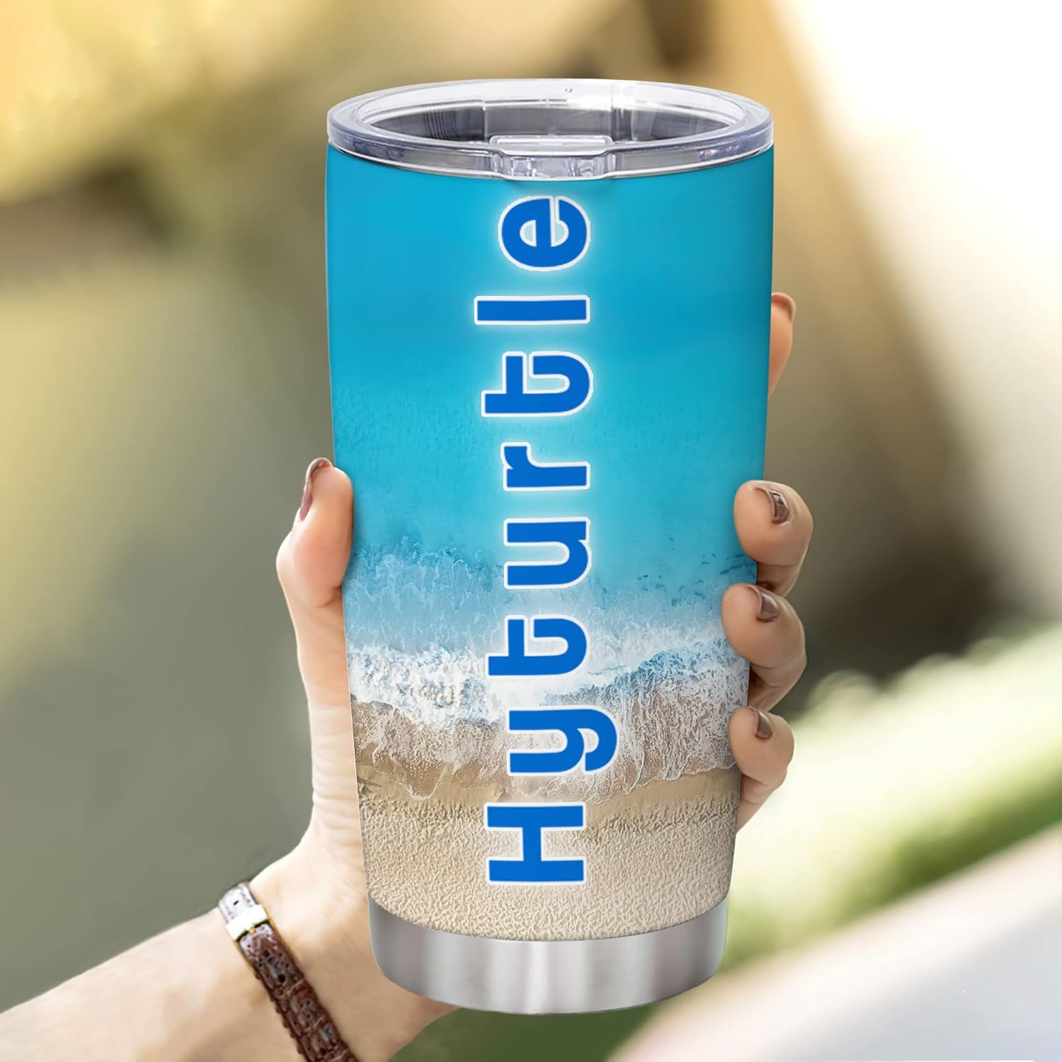 Hyturtle Personalized Stainless Steel 20oz Tumbler with Flip Lid