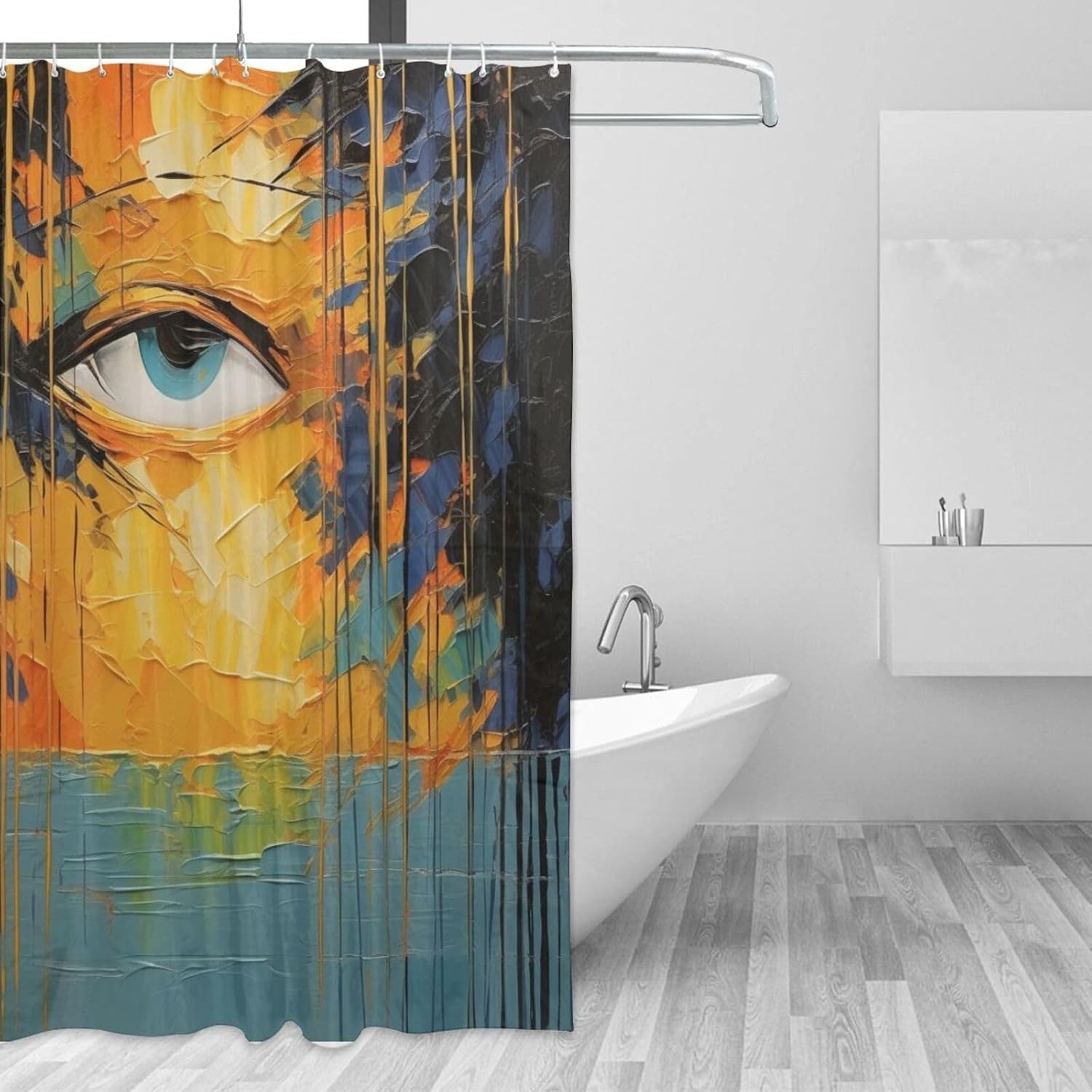 DAOWANGZUO Girls Eye Shower Curtain Set