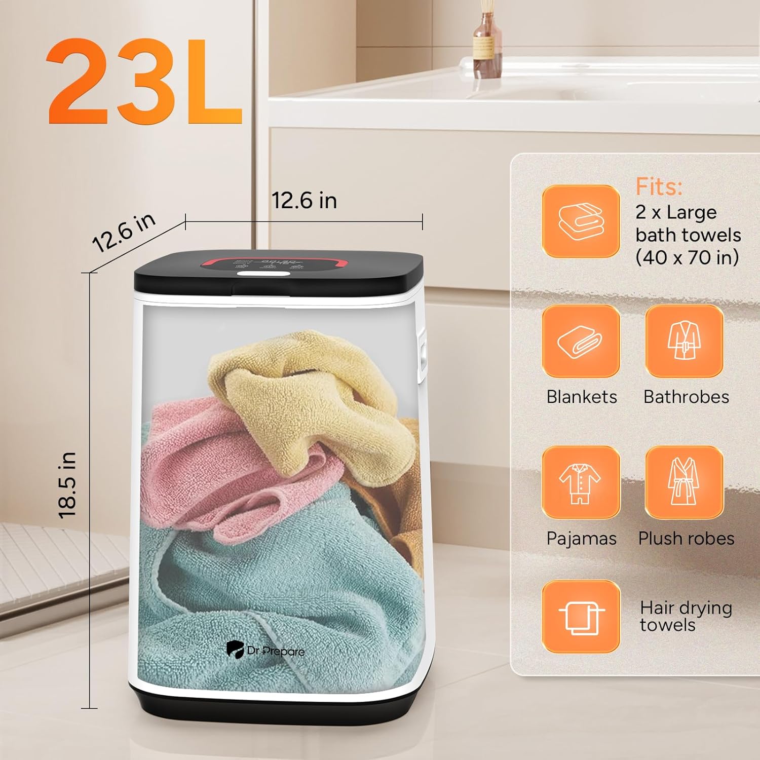 DRPREPARE 23L Towel Warmer with LED Display