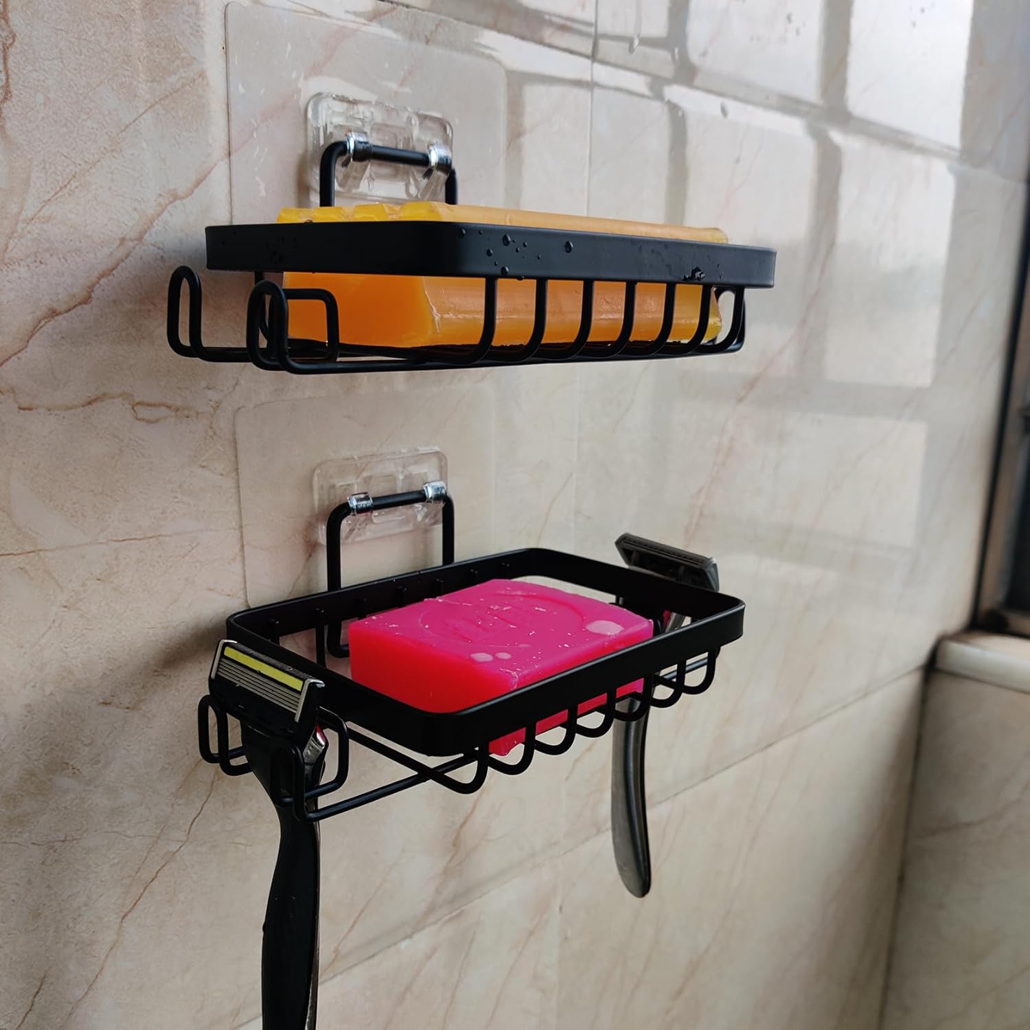 SPELSHINE 2-Piece Black Soap Dish with Suction Cup