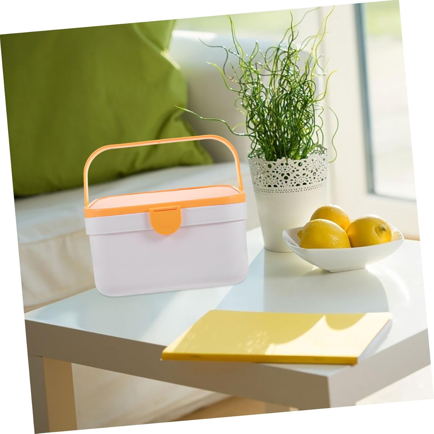 KOMBIUDA Plastic Medicine Cabinet Organizer with Handle