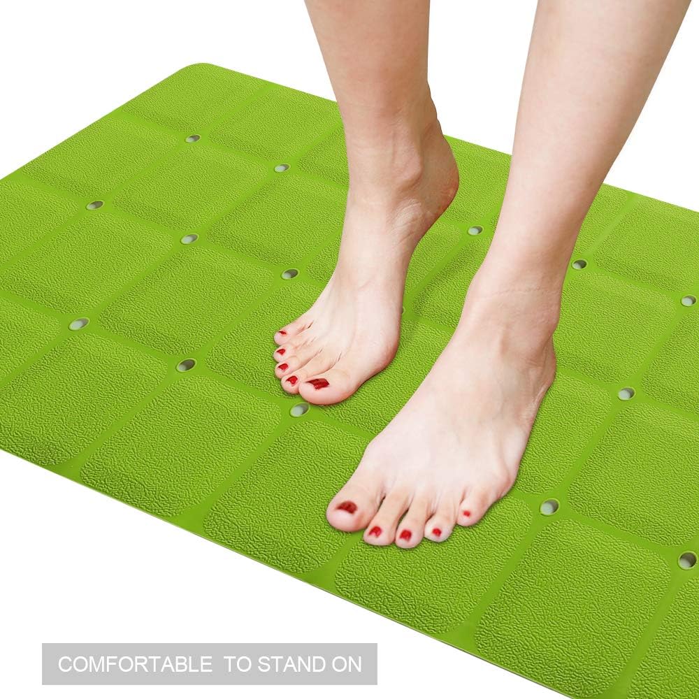 Webos Foldable Non-Slip Bath Mat - Green 28x14 Inches