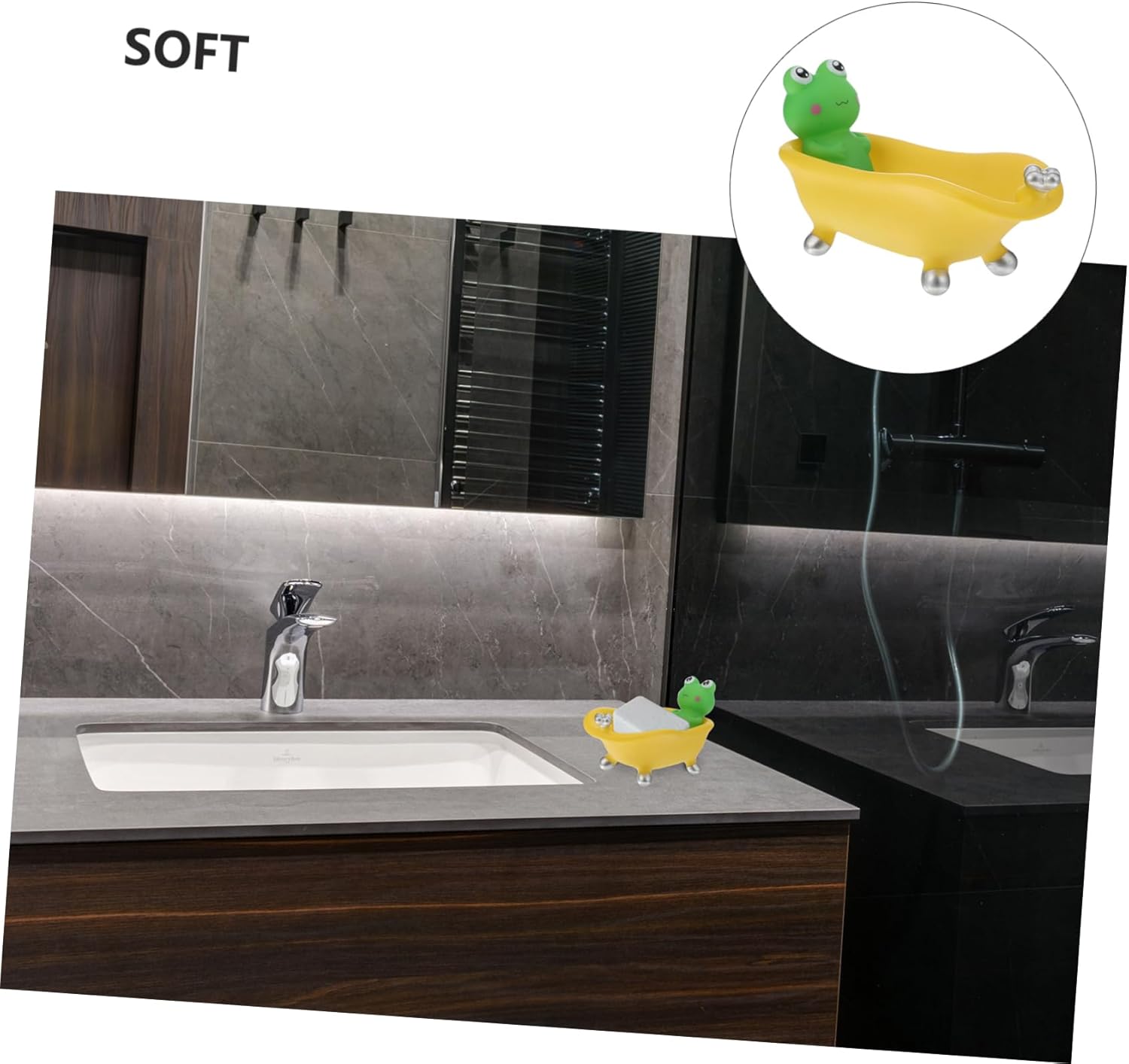 1pc Frog Shape Soap Dish Draining Holder for Bathroom Kitchen