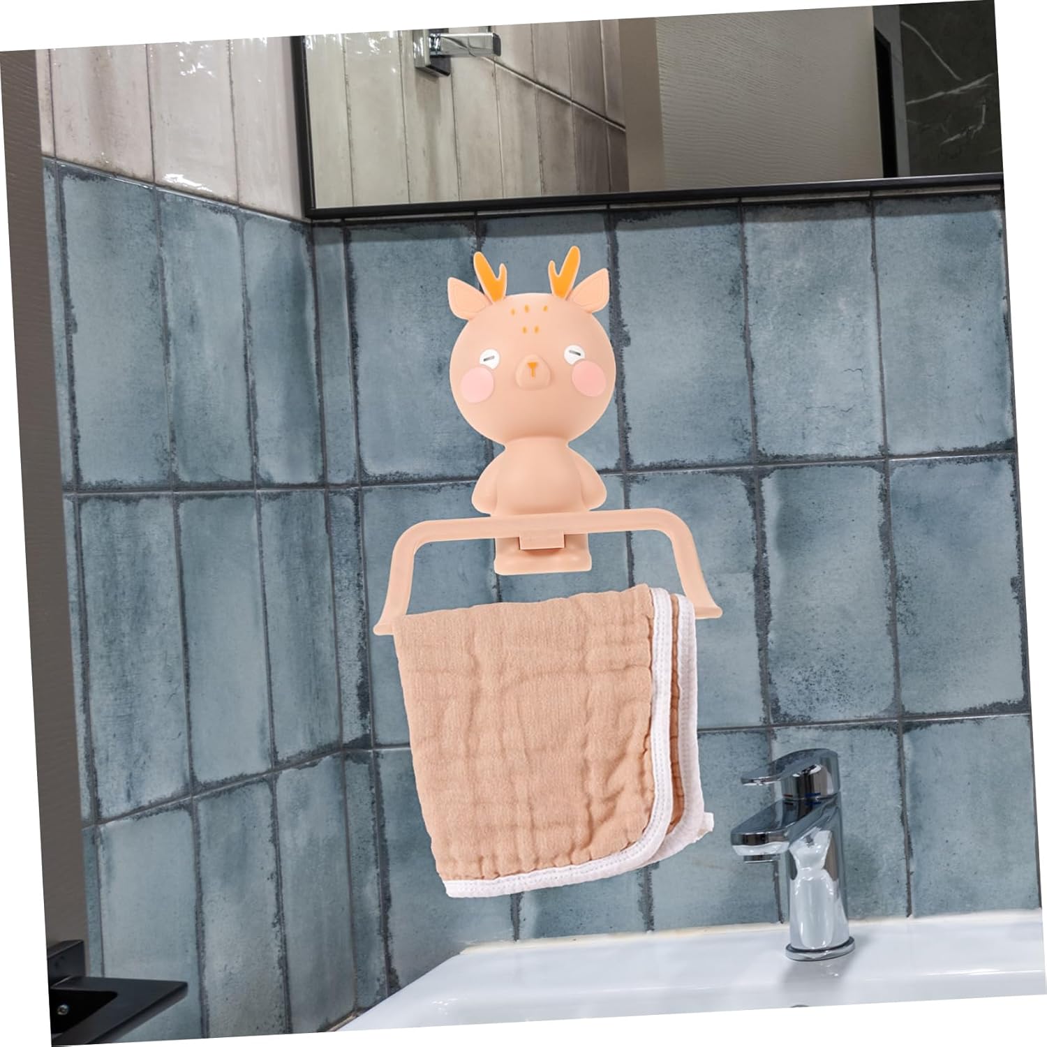 Labrimp Cartoon Elk Wall Towel Rack