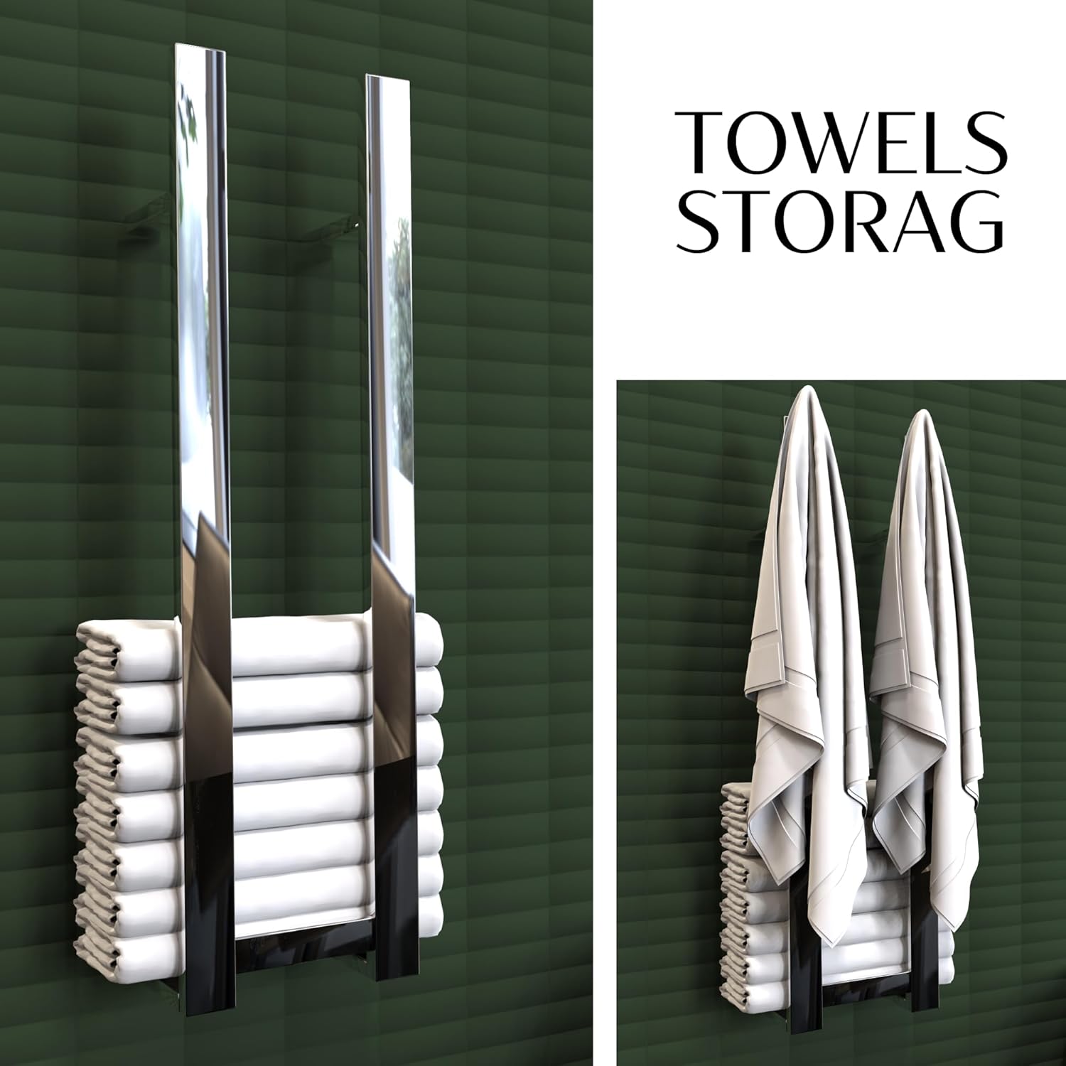 COZYBASE Heated Towel Rack with Timer and Storage