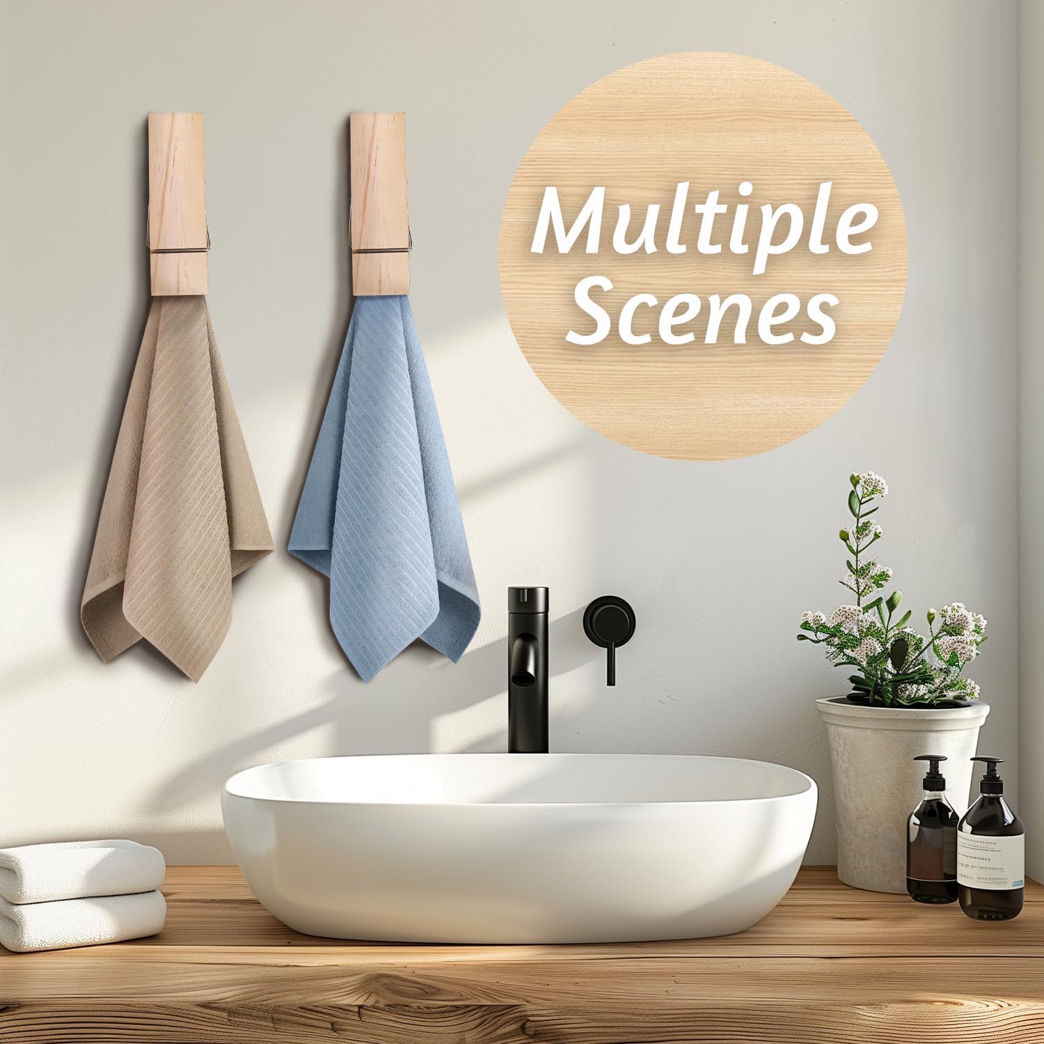 Wood Towel Hooks for Bathroom Farmhouse Style Towel Racks