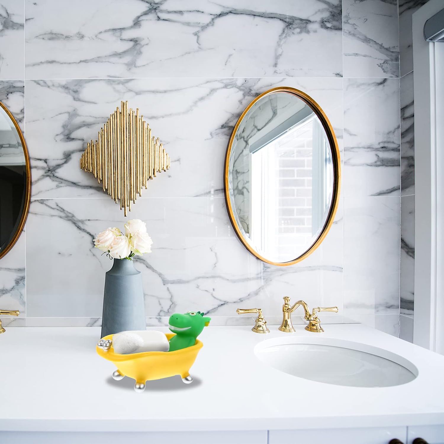 Zerodeko Dinosaur Soap Drain Holder Storage Box