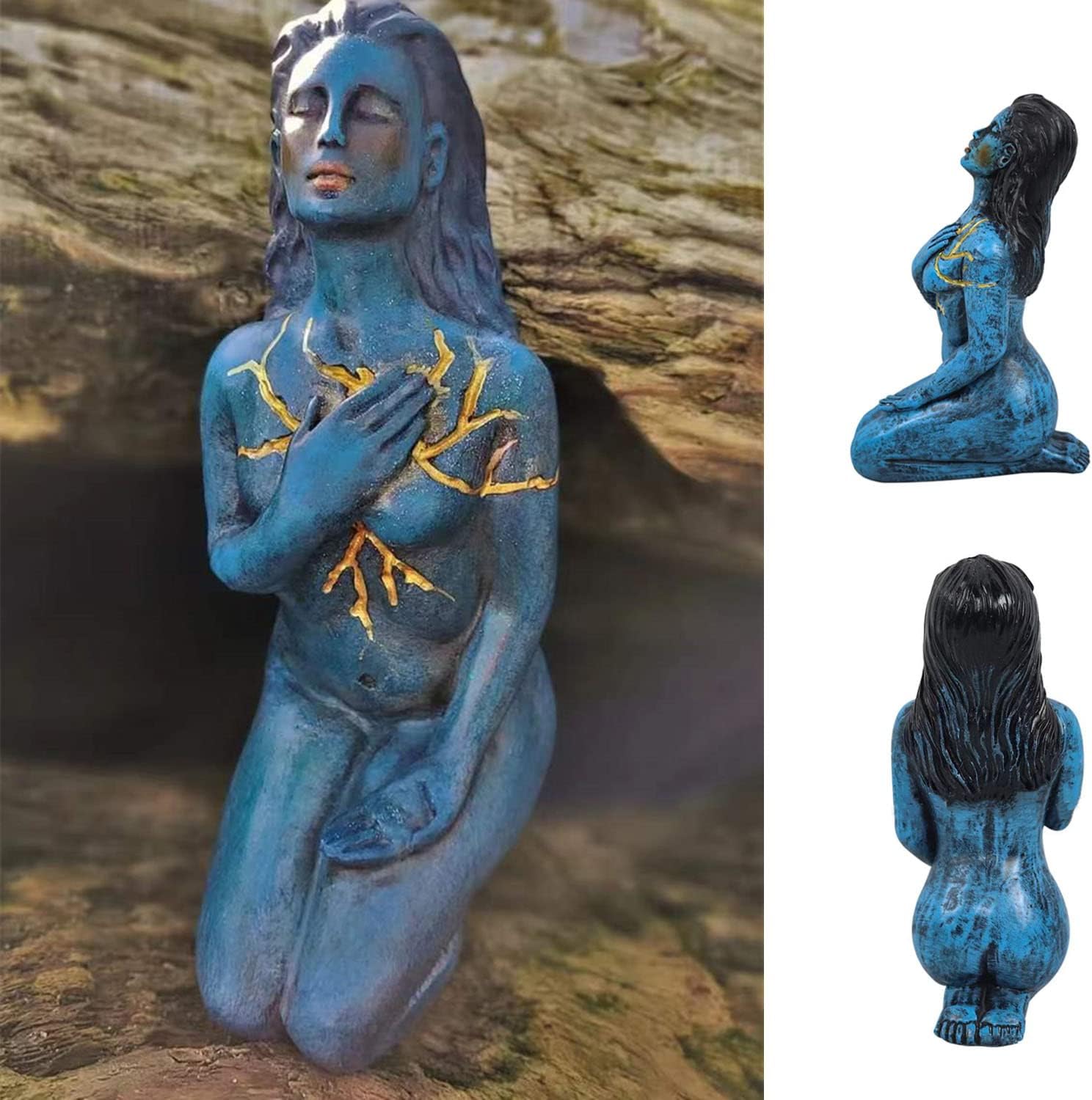 SHINILY Self Love Goddess Sculpture Blue 71 Inch Statue