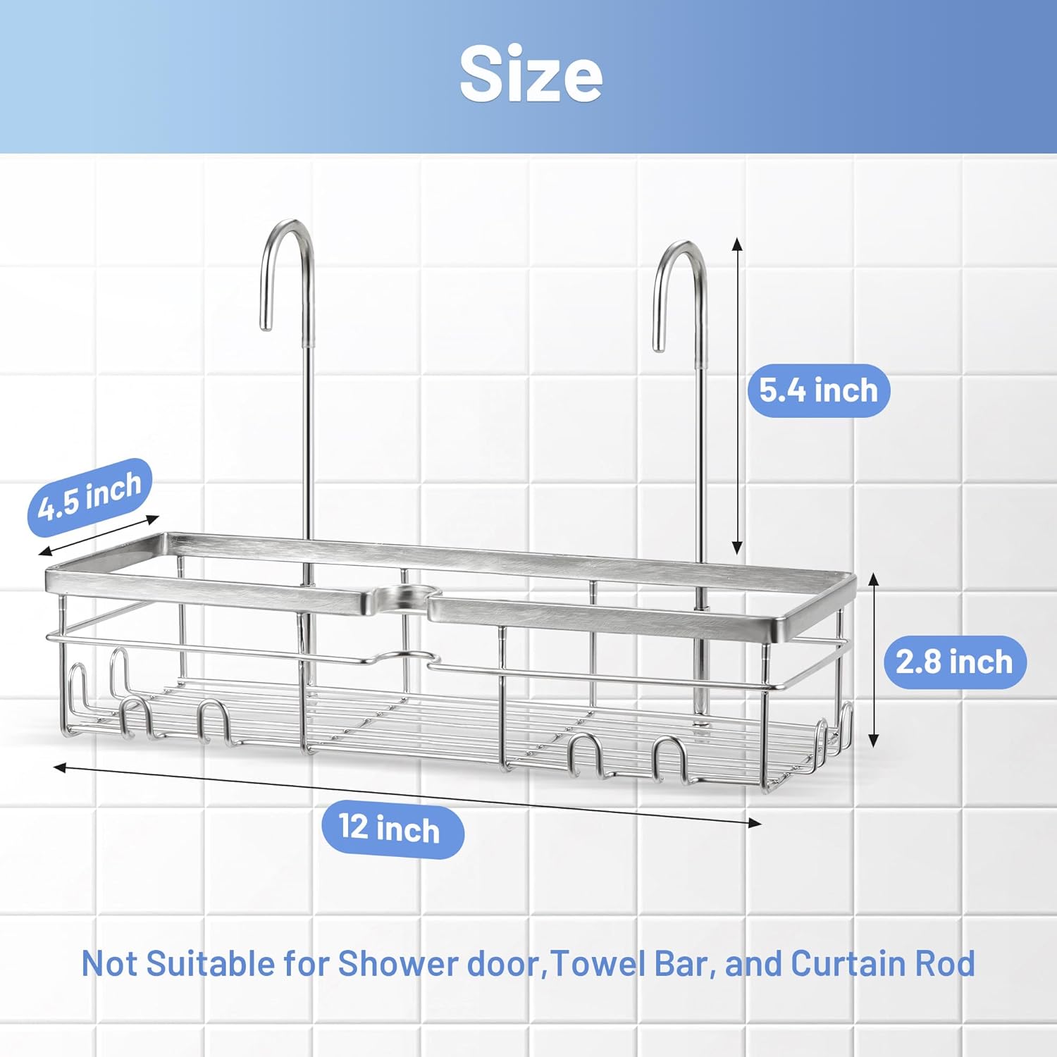 YUOROS Shower Caddy for Chair 304 Stainless Steel Organizer