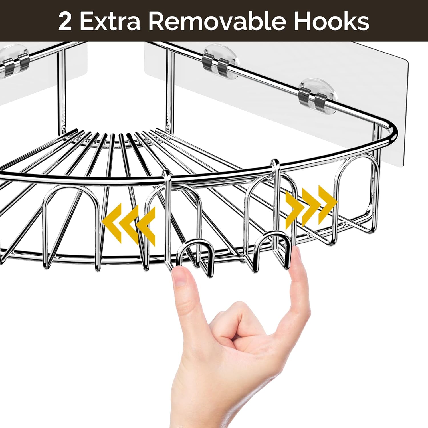 Orimade 2 Pack Corner Shower Caddy with Hooks