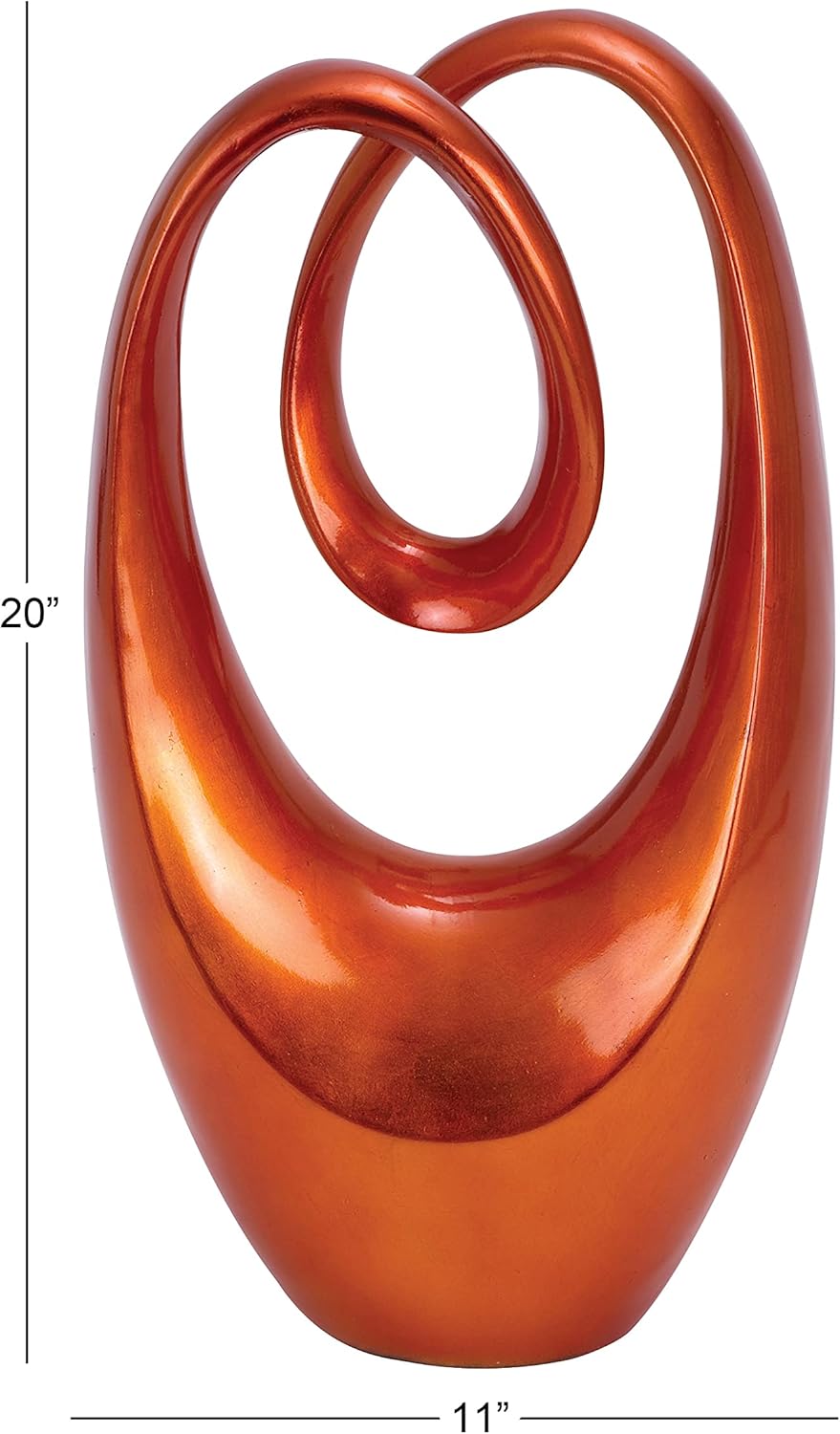 Deco 79 Polystone Swirl Decor Statue Orange