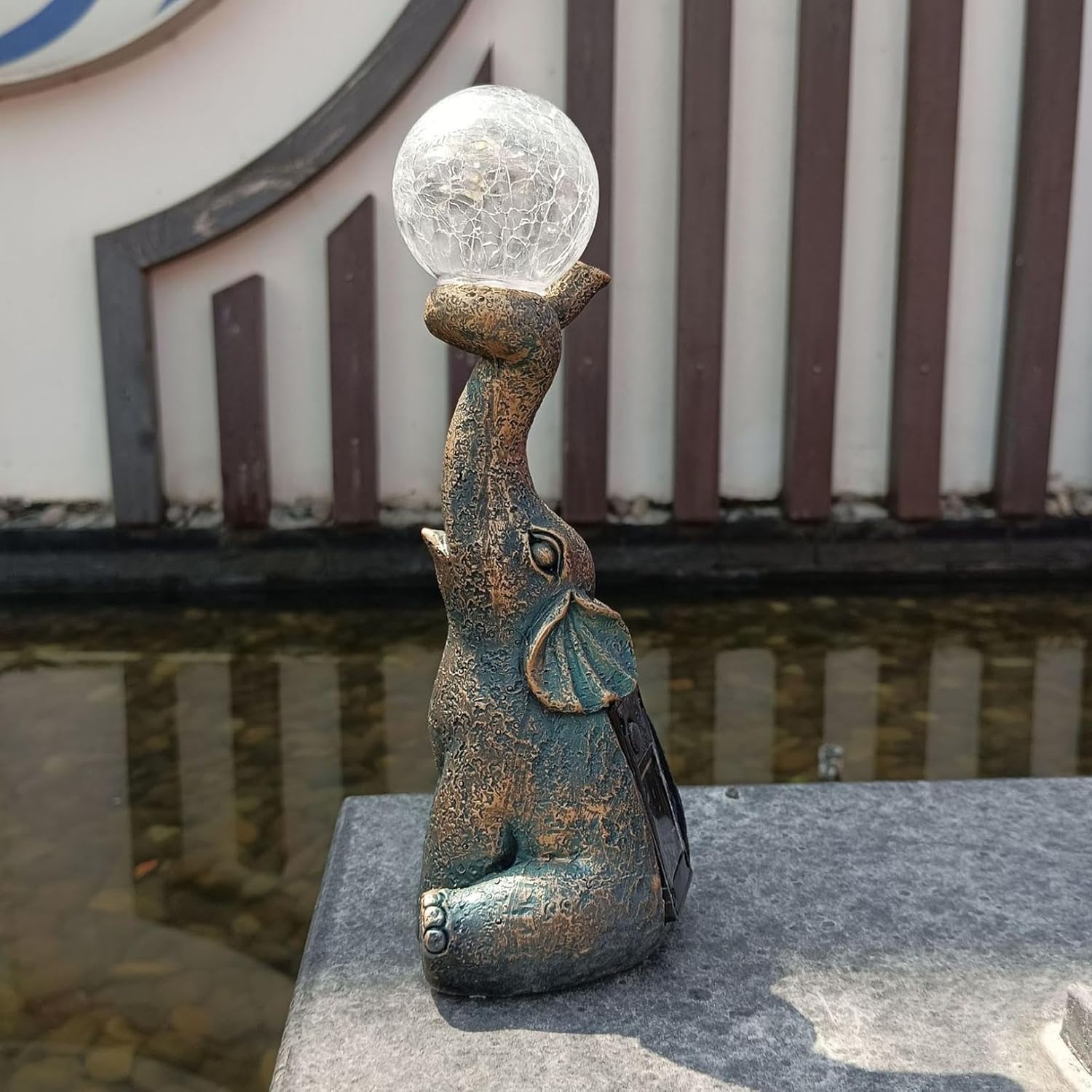 Solar Angel and Elephant Garden Statues - Outdoor Decor