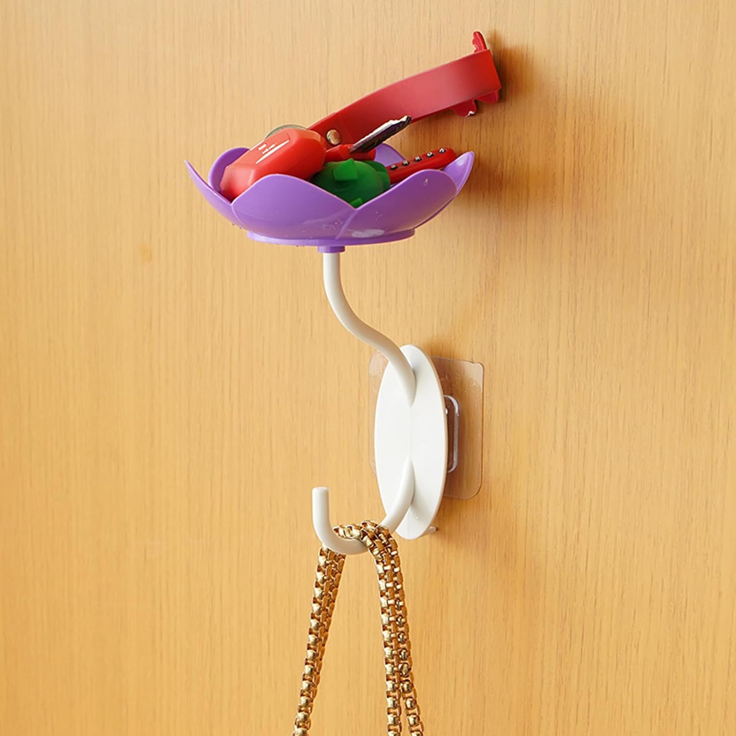 Strong Adhesive Wall Mount Soap Dish with Lotuses Design