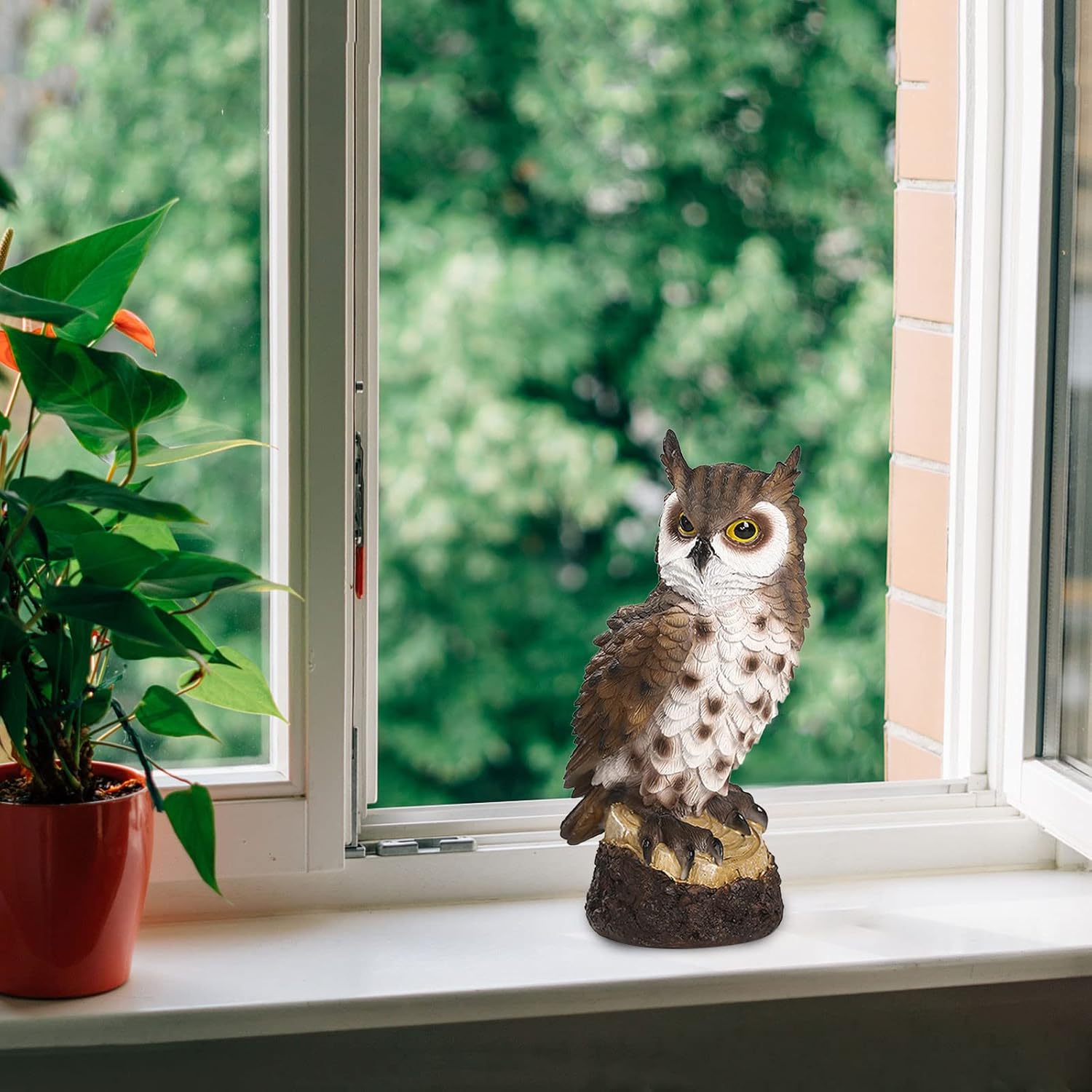 Mini Resin Owl Statue Decor for Home Office Entryway