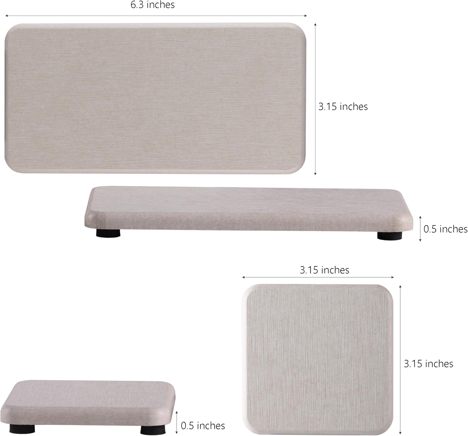NiuYichee Set of 4 Water Absorbent Diatomite Coasters 1