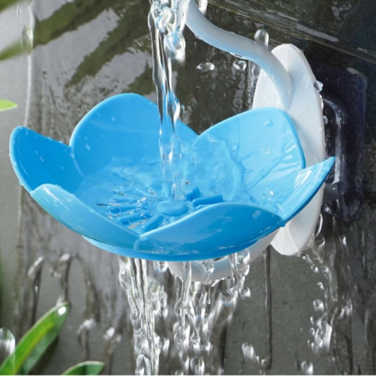 Strong Adhesive Wall Mount Soap Dish with Lotuses Design