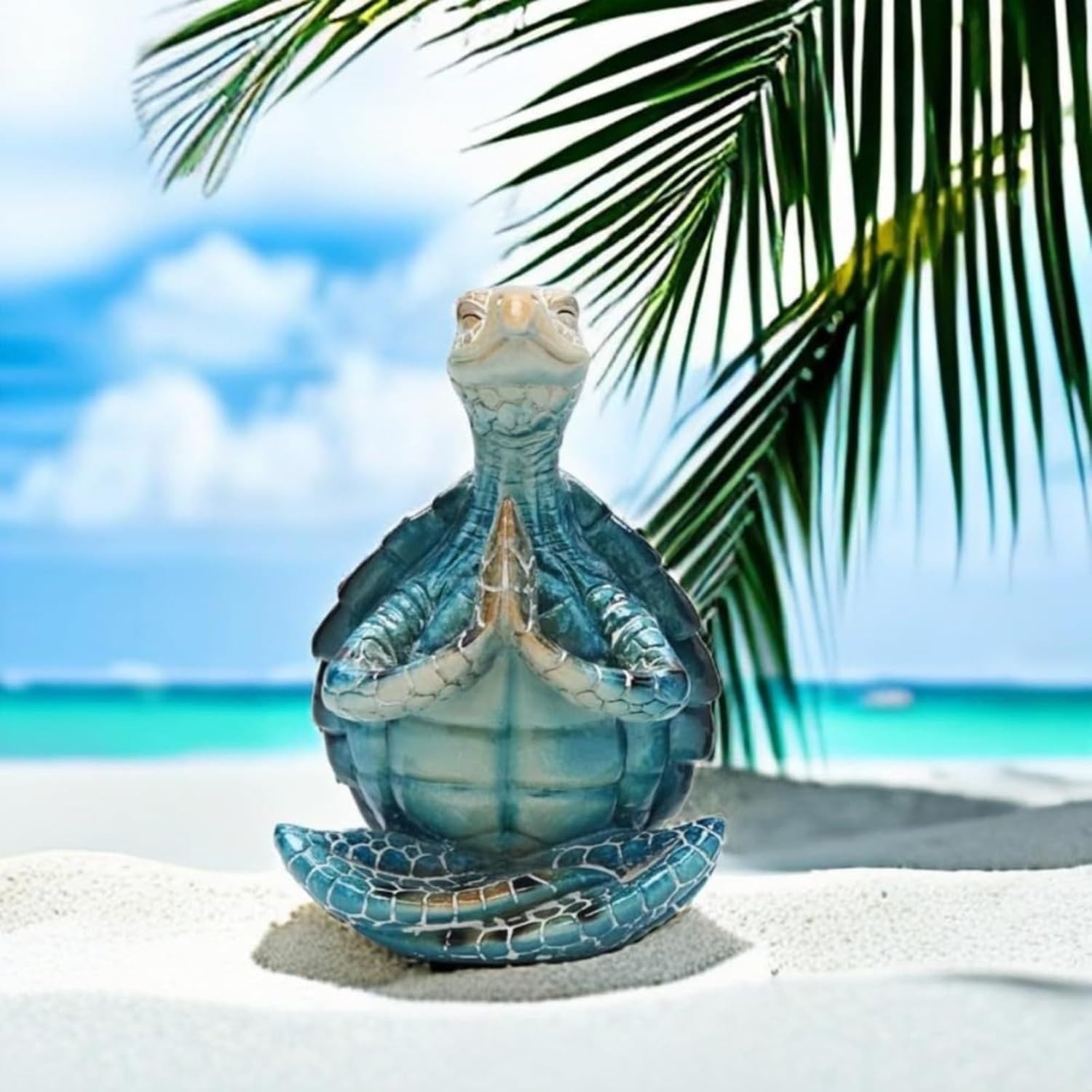 Nudsfuii Sea Turtle Yoga Statue Home Decor