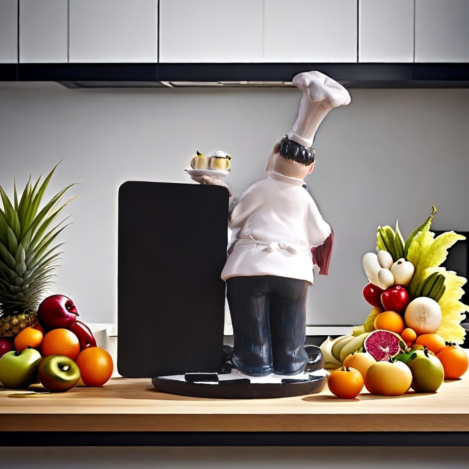 Resin Chef Figurine with Chalkboard Message Board