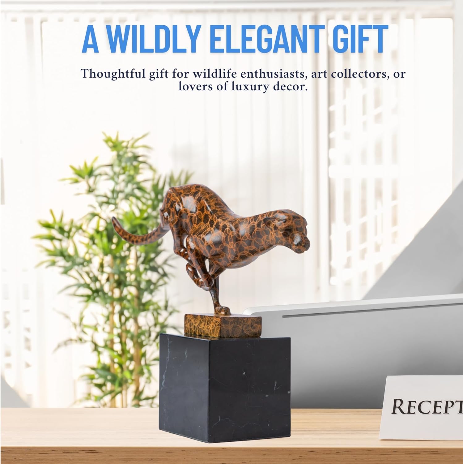 Bronze Cheetah Running Statue 126 Art Deco Sculpture