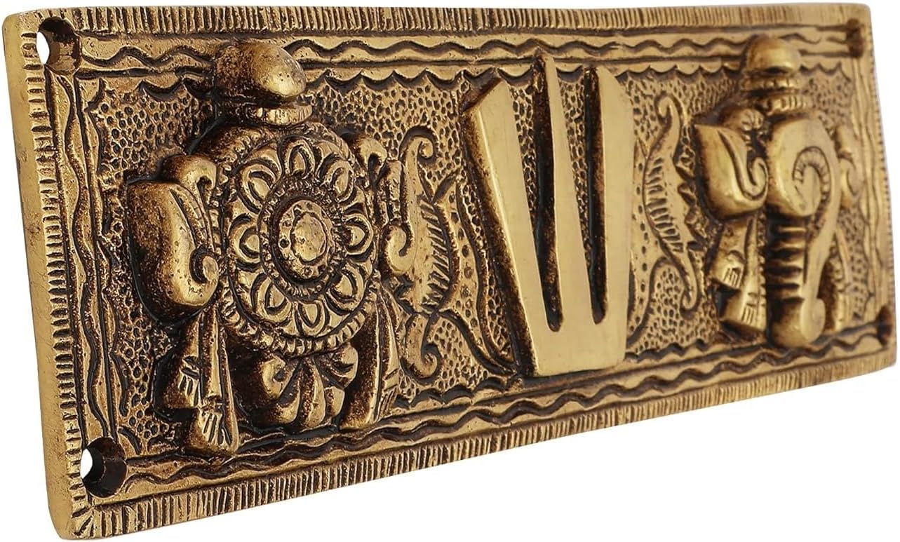 Brass Shankh Chakra Namah Wall Hanging Showpiece - 187 Cm