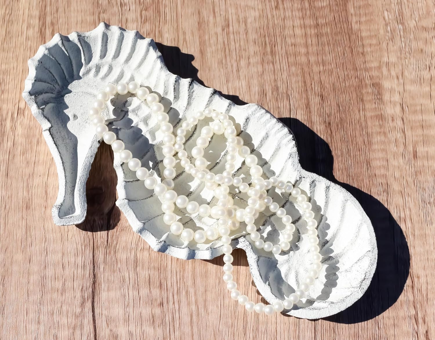 Ebros Gift Cast Iron Seahorse Soap Dish Tray 1