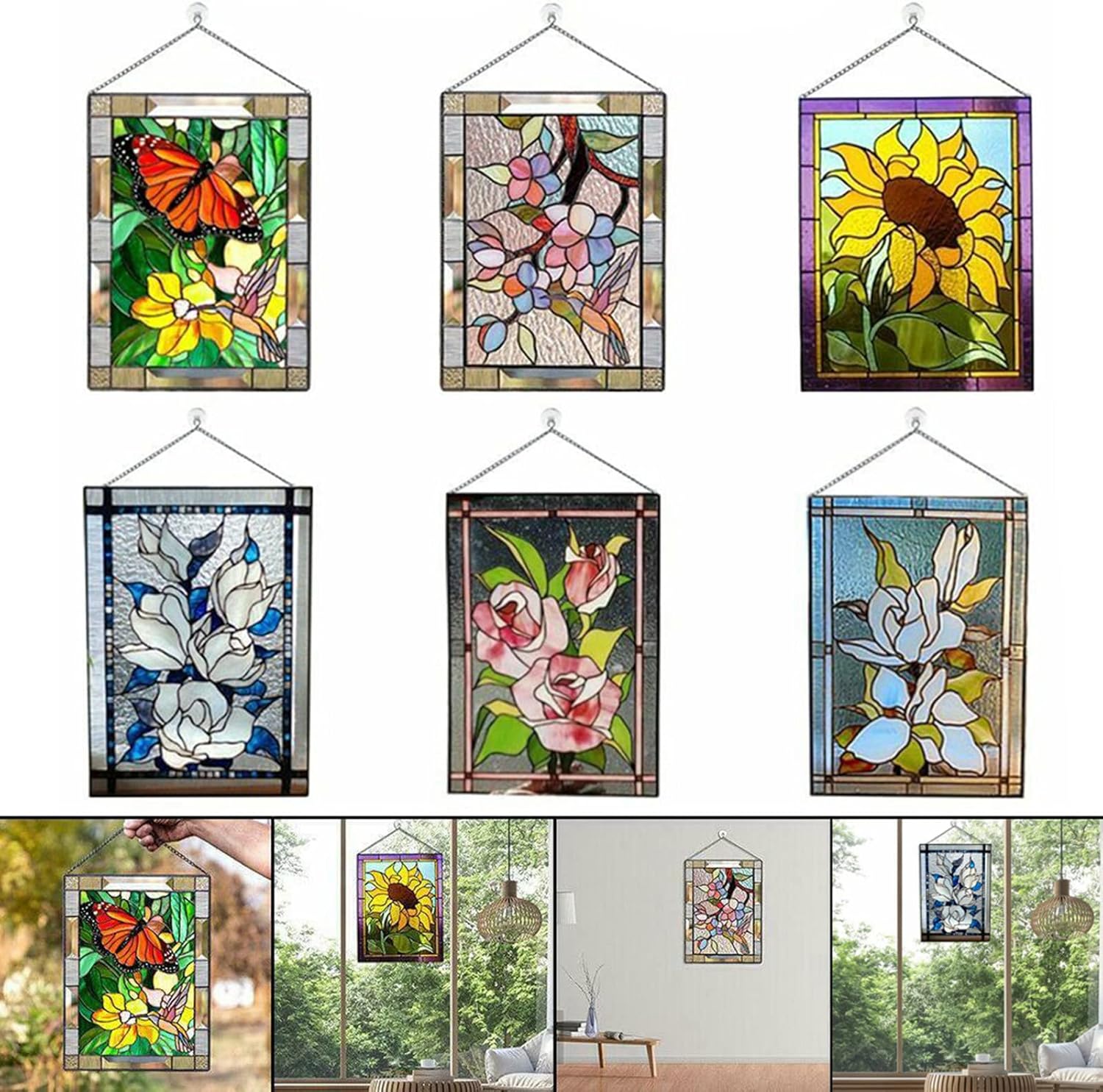 Hanging Window Floral Statues for Home Decor