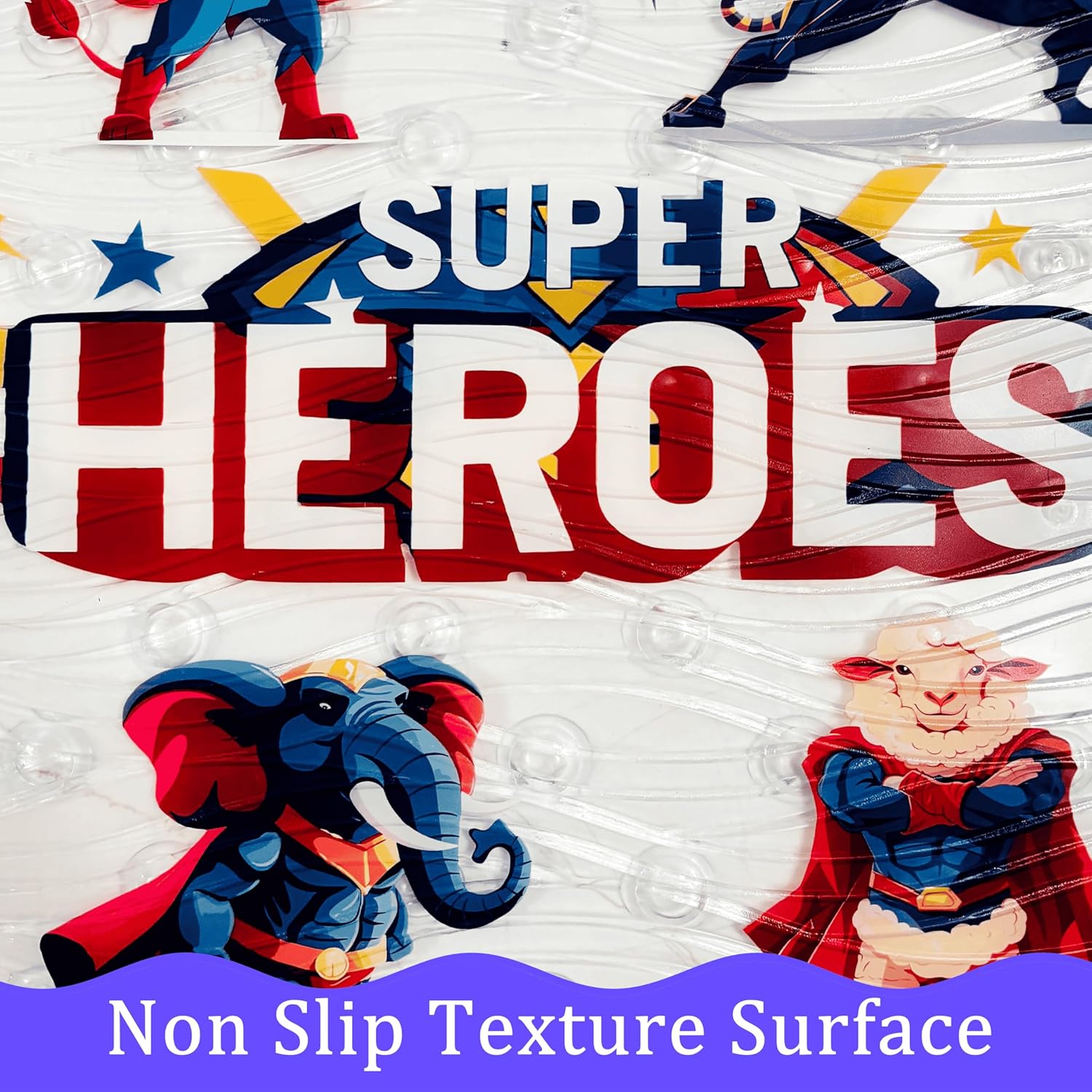 AZONEIN Non-Slip Bath Mat for Toddlers with Cartoon Design