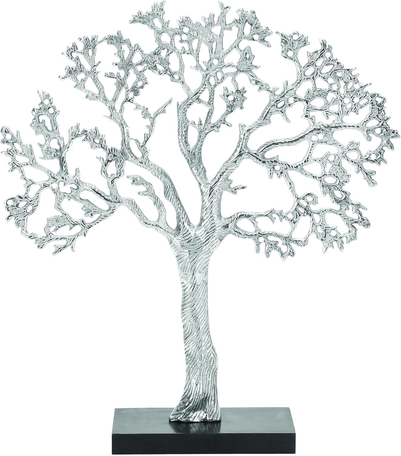 Deco 79 Silver Black Tree Sculpture Home Decor Statue