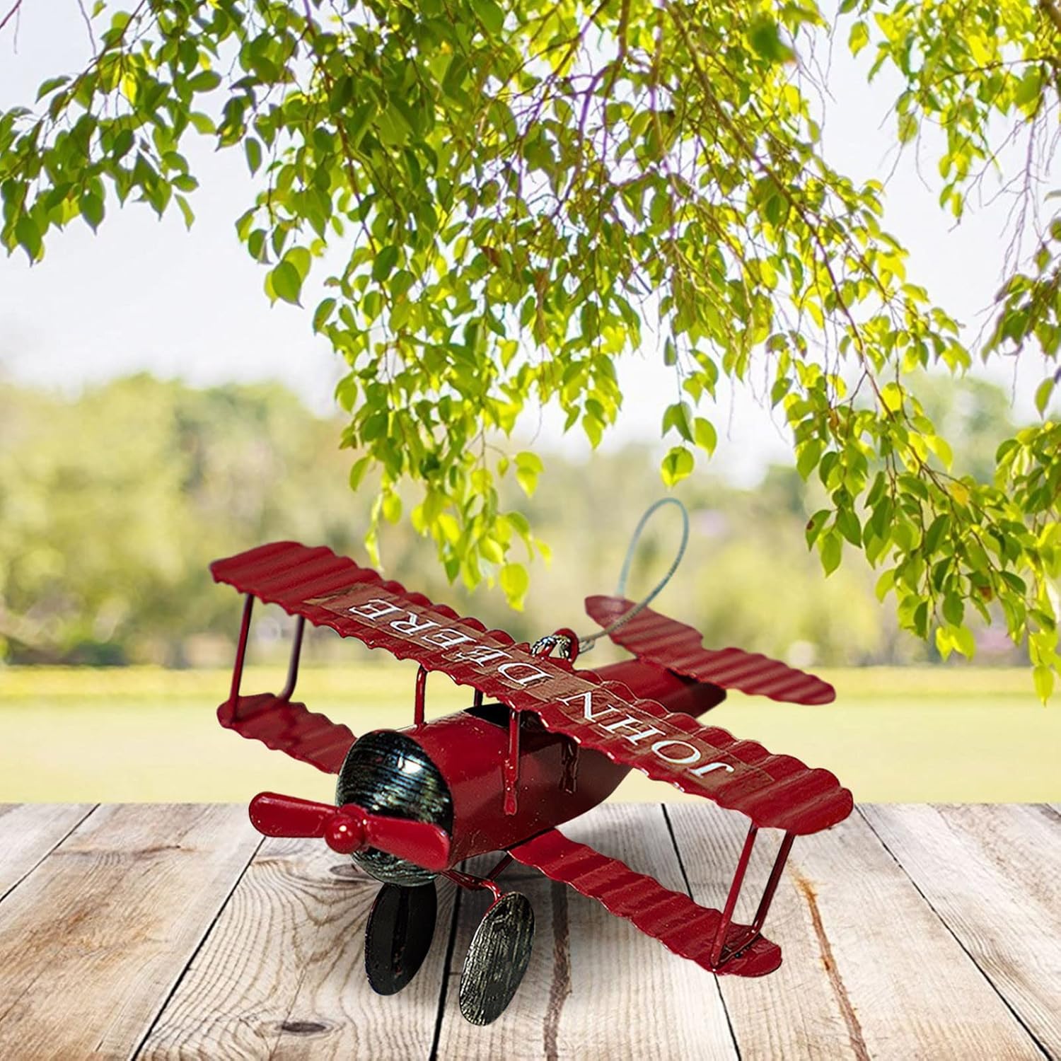 Nudsfuii Metal Mini Retro Biplane Statue