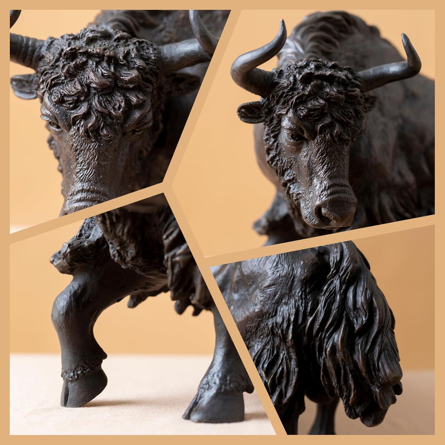 YouFine Large Bronze Bison Sculpture 208