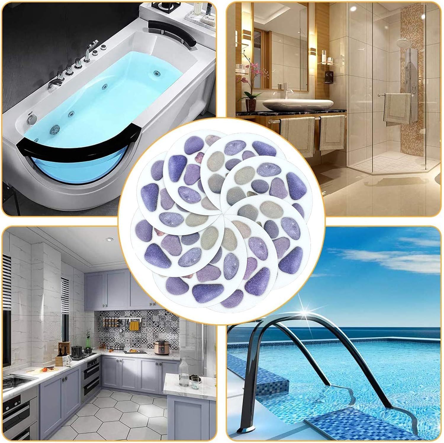 Non-Slip Bathtub Stickers with Vibrant Colors