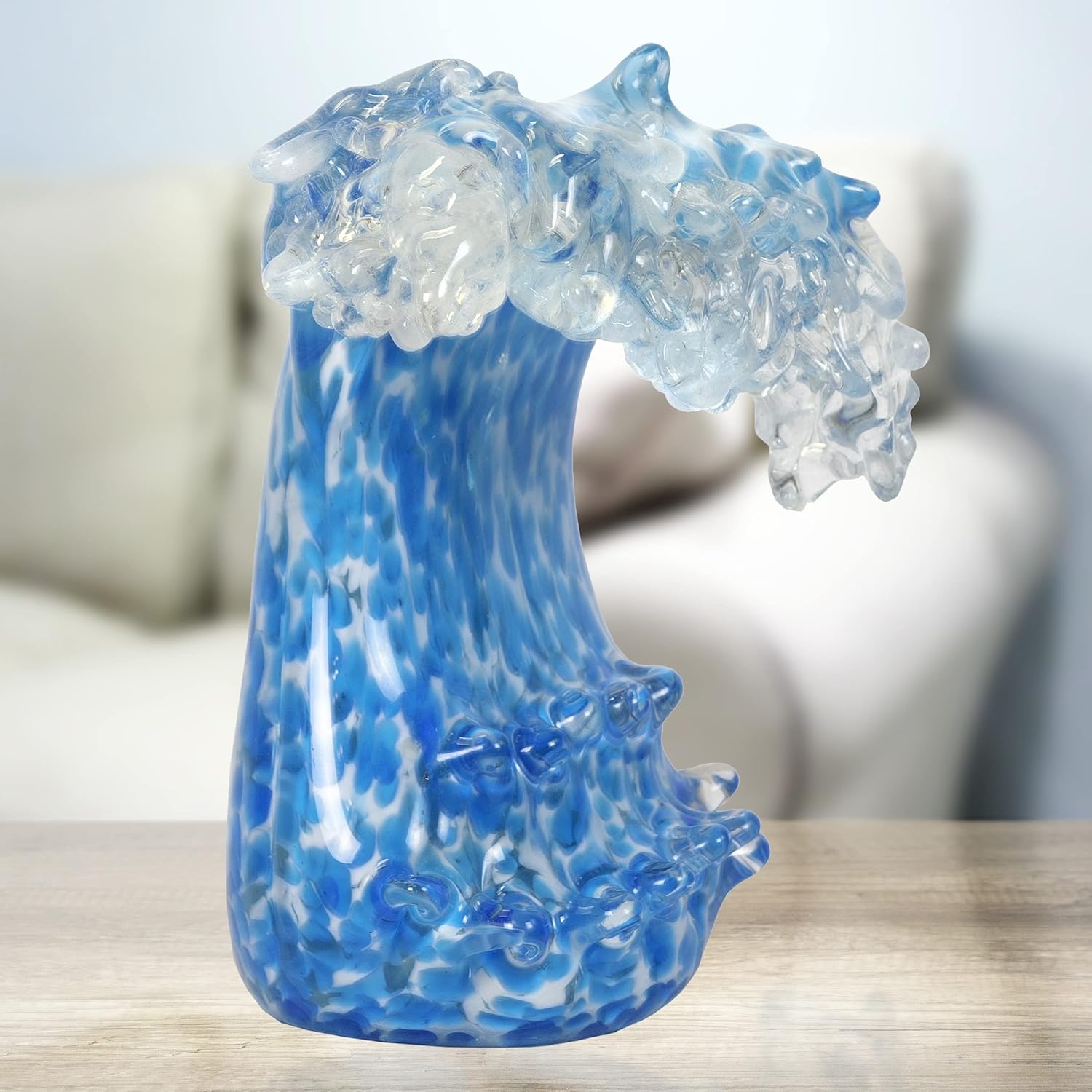 Dale Tiffany Art Glass Sculpture 85 Inch Tall Laguna Wave 1
