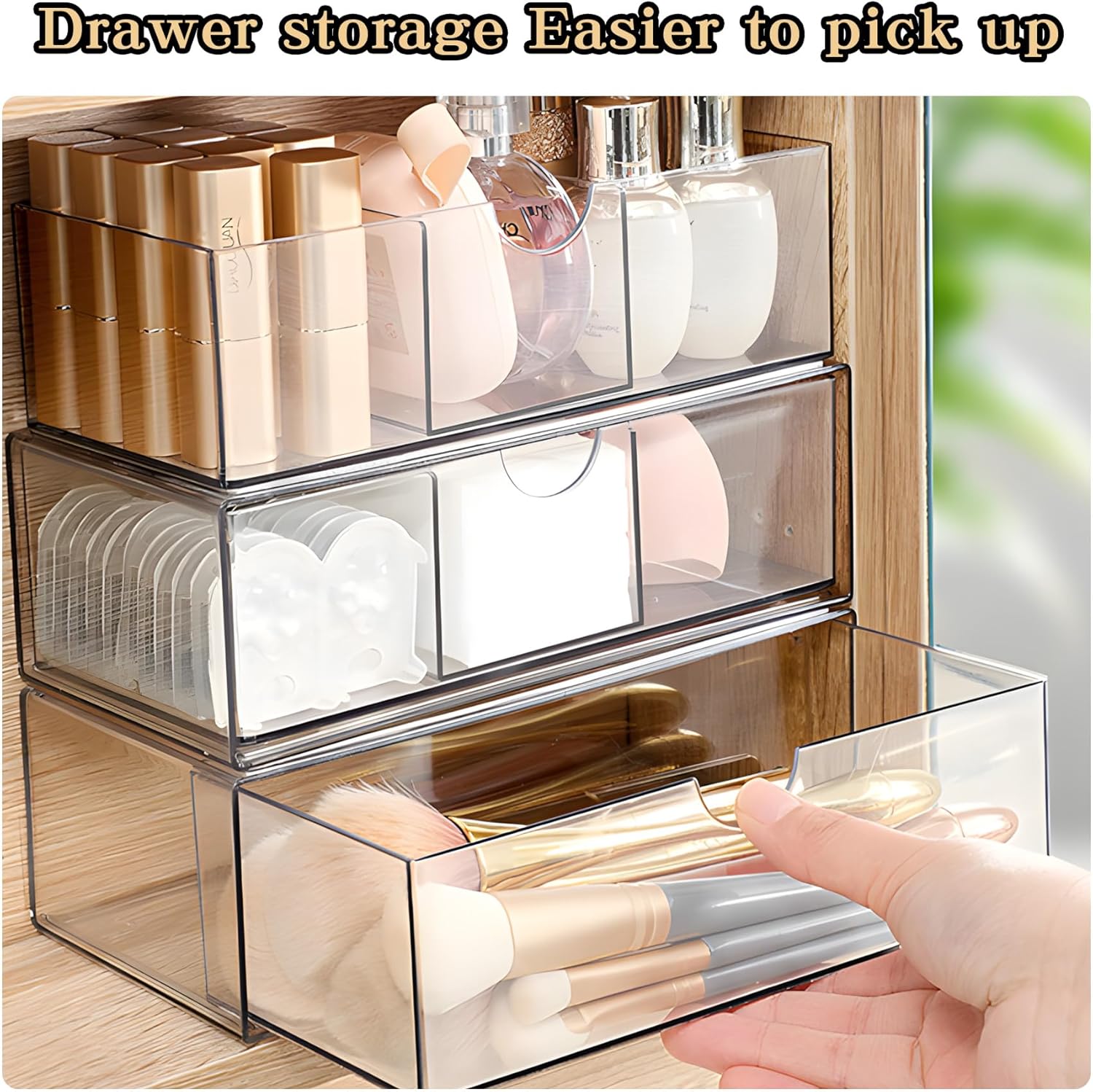 Klmnop 3 Pack Medicine Cabinet Organizer Clear
