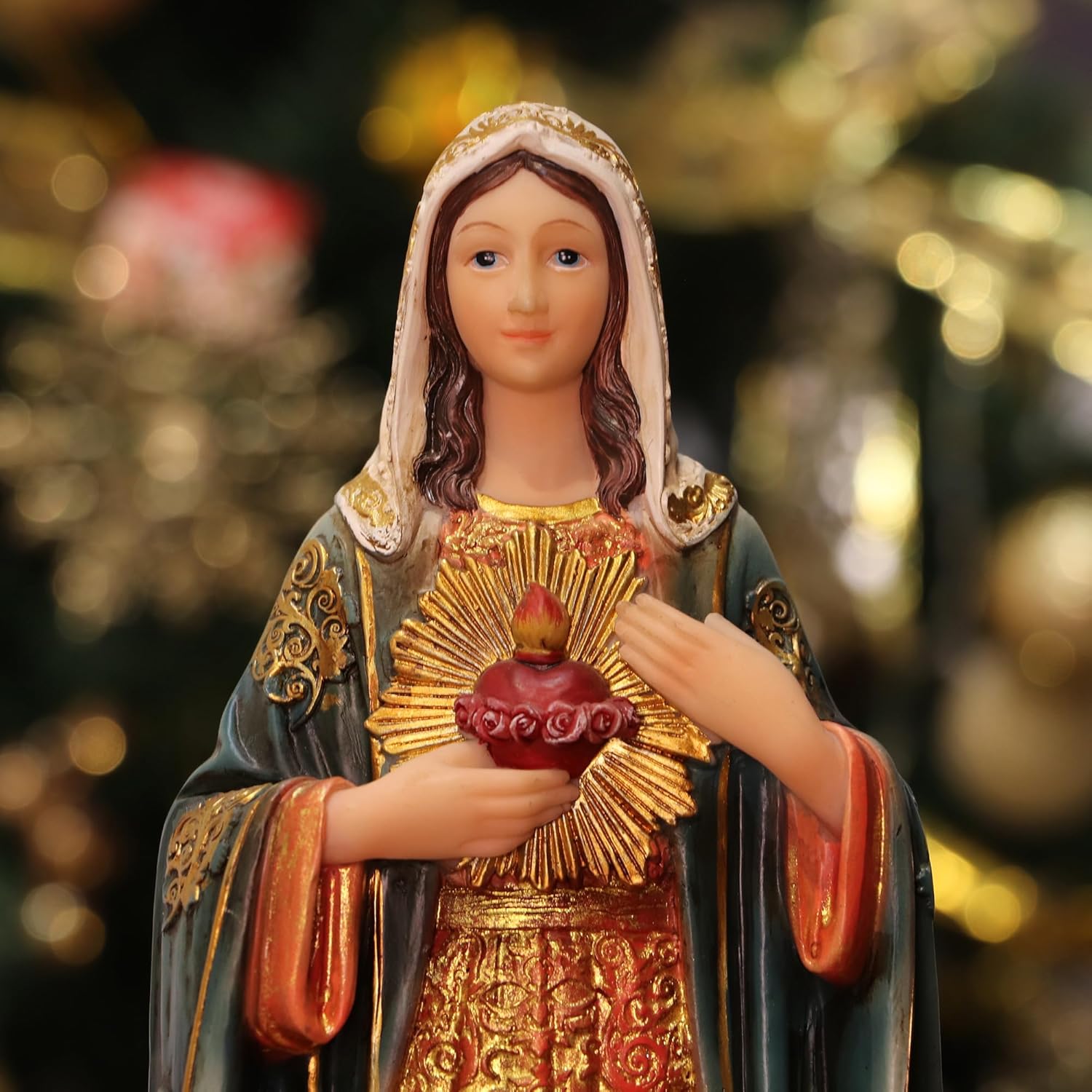 Zayton Virgin Mary Statue Resin Sculpture 8 Inch