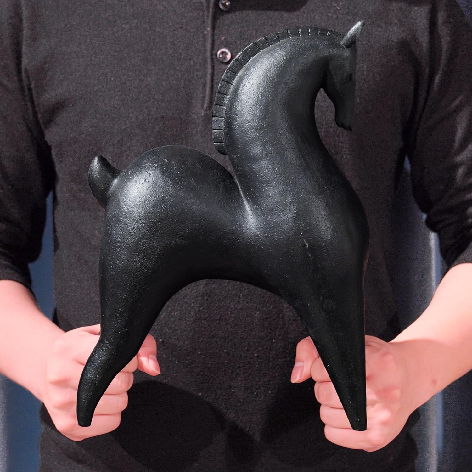 Cynkeyee Black Horse Statue Modern Home Decor