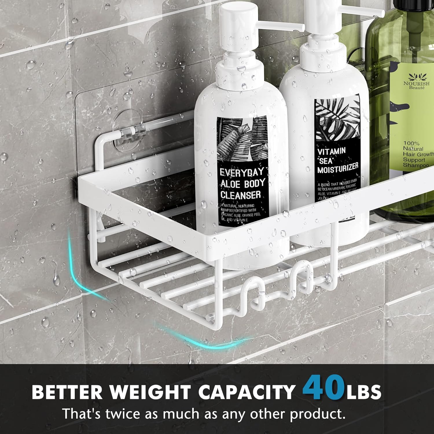 Moforoco Shower Caddy Organizer with Hooks