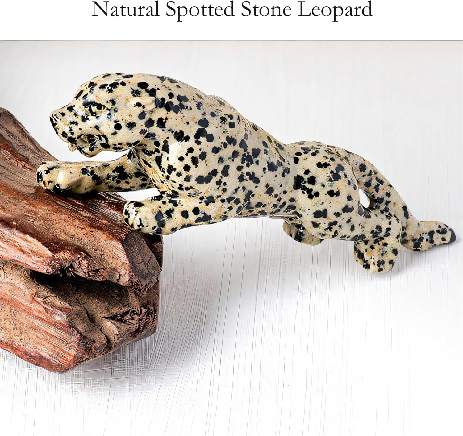 472 Inch Natural Spotted Stone Leopard Figurine