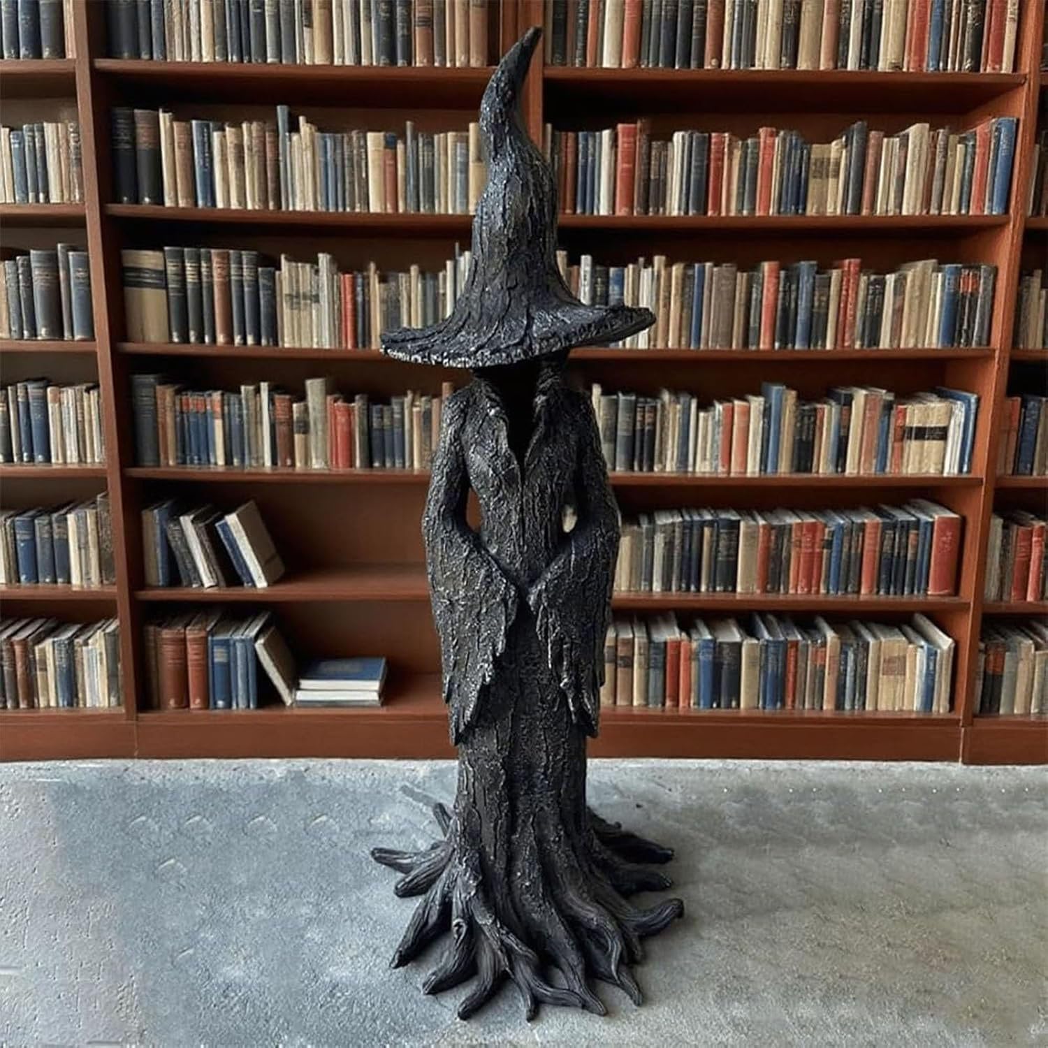 Gothic Halloween Witch Statue - 787in Black Resin Decor