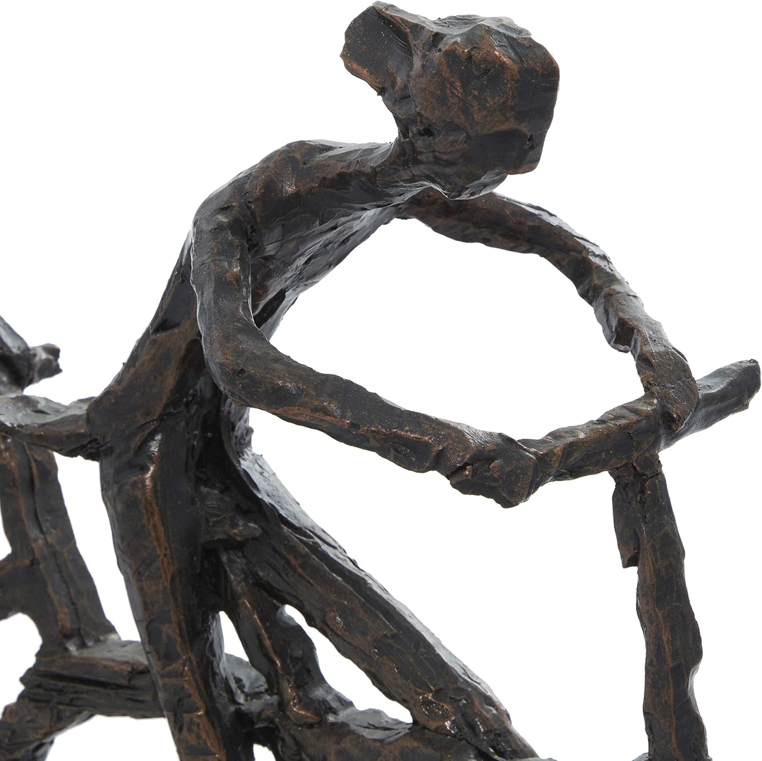 Deco 79 Polystone People Statue with Bike Brass