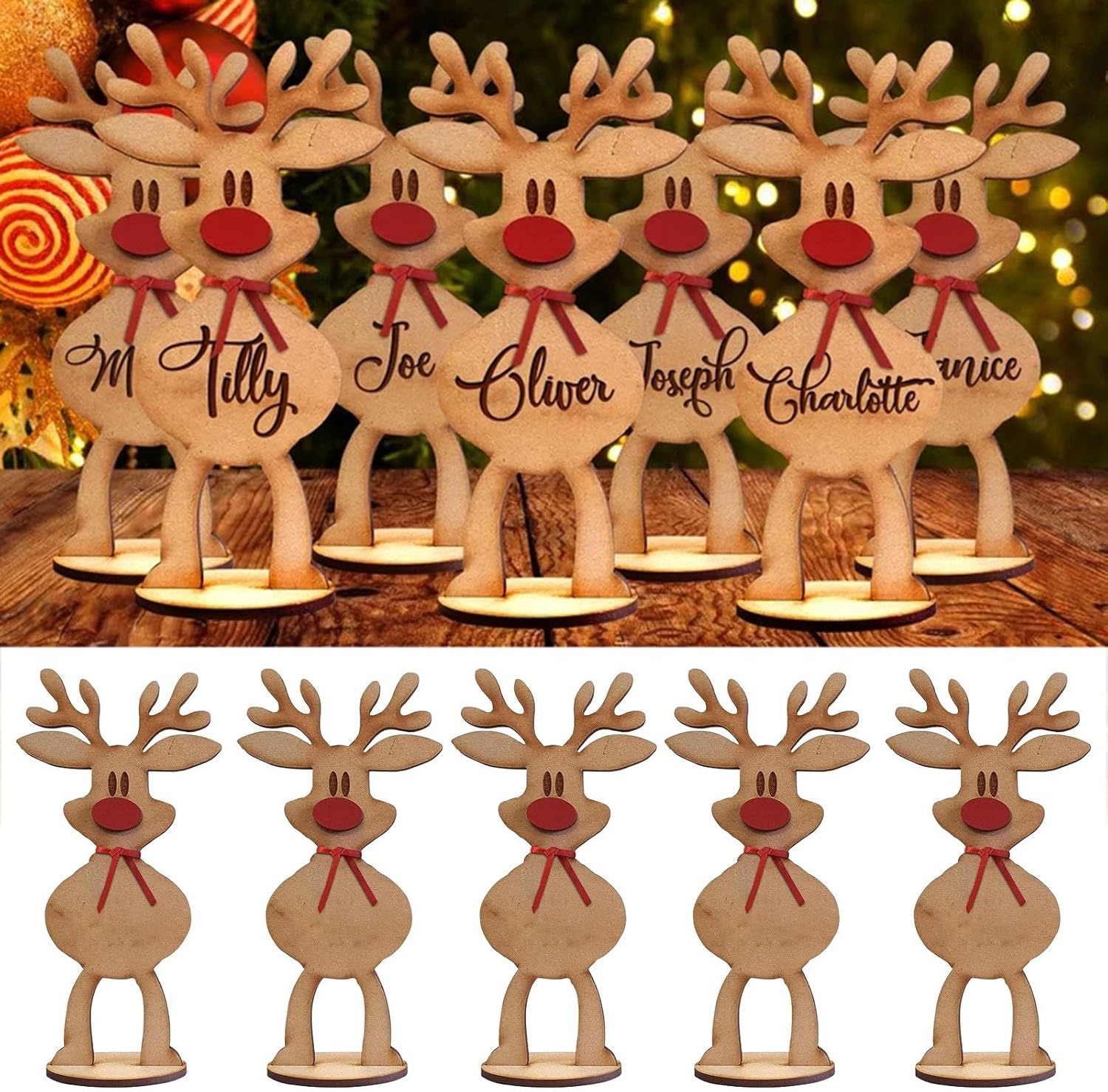 Miniature Reindeer Statue Figurine Home Decor Accent