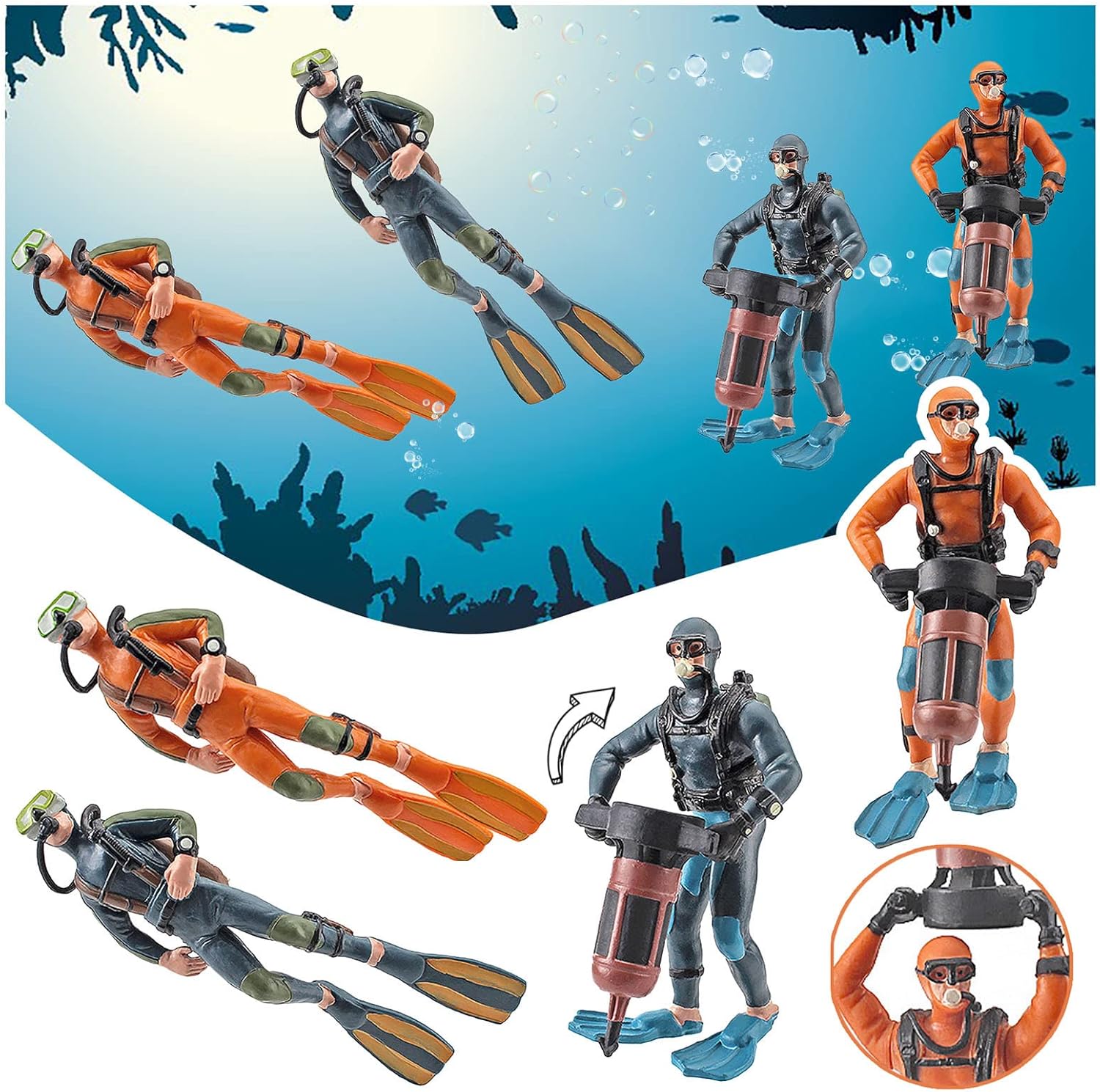 Nudsfuii Mini Diver Statue Home Decor