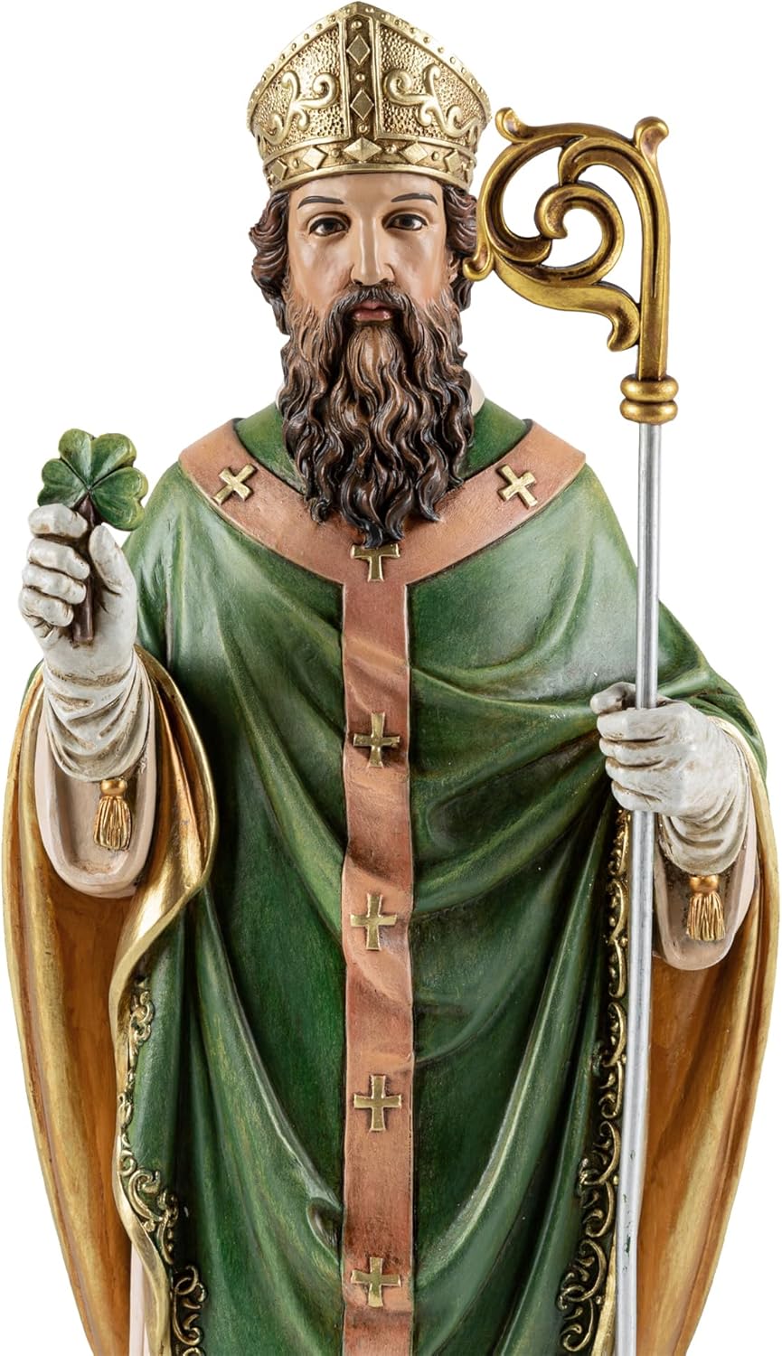 14 H Saint Patrick Religious Statue Resin Decor