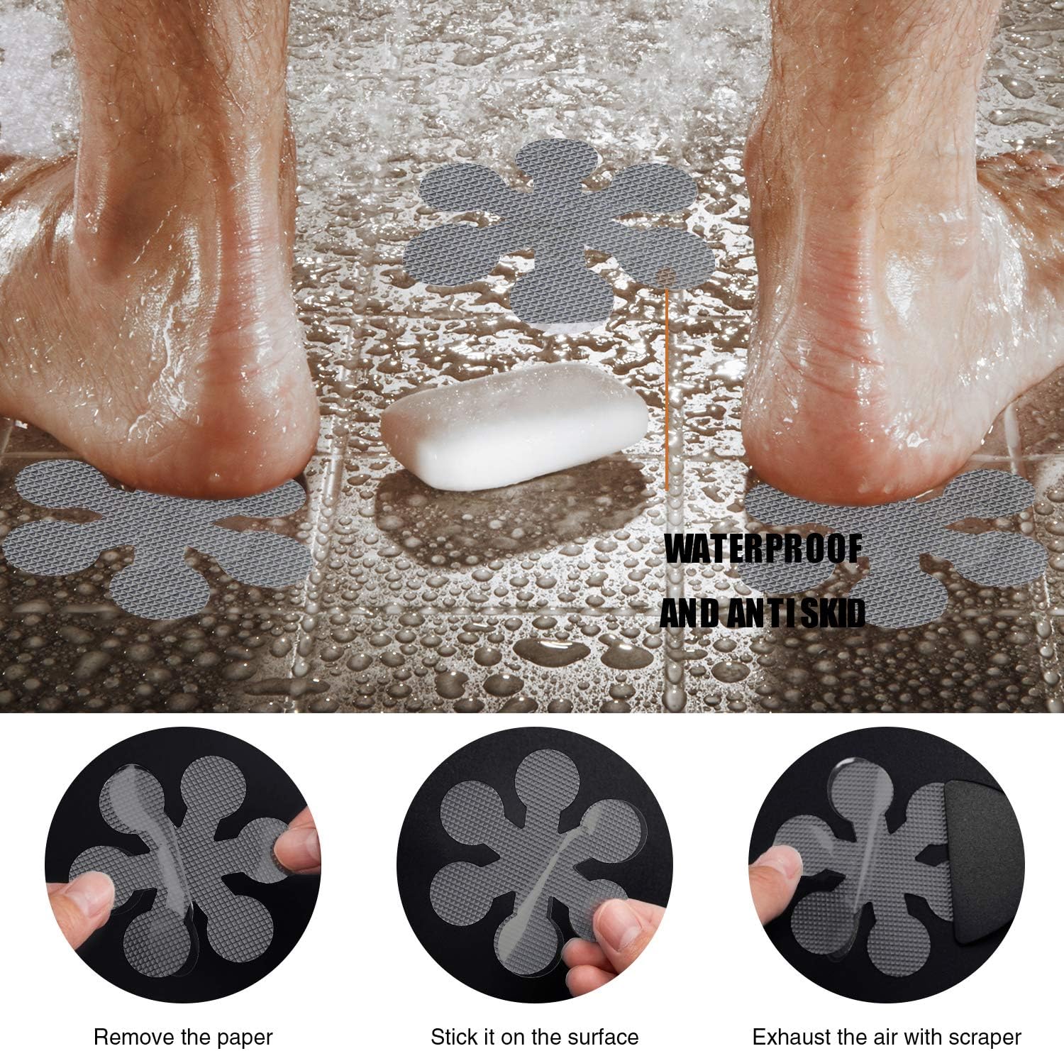 Secopad Non-Slip Bathtub Stickers with Scraper