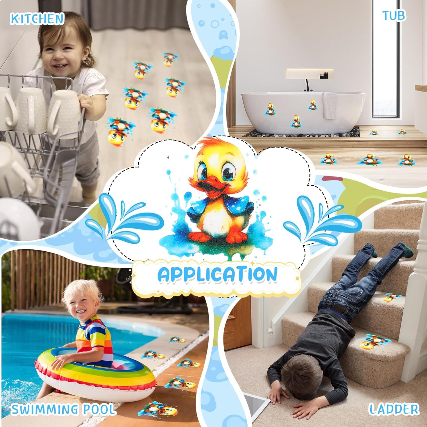 Duraaamo 12 Pcs Non Slip Bathtub Stickers with Scraper