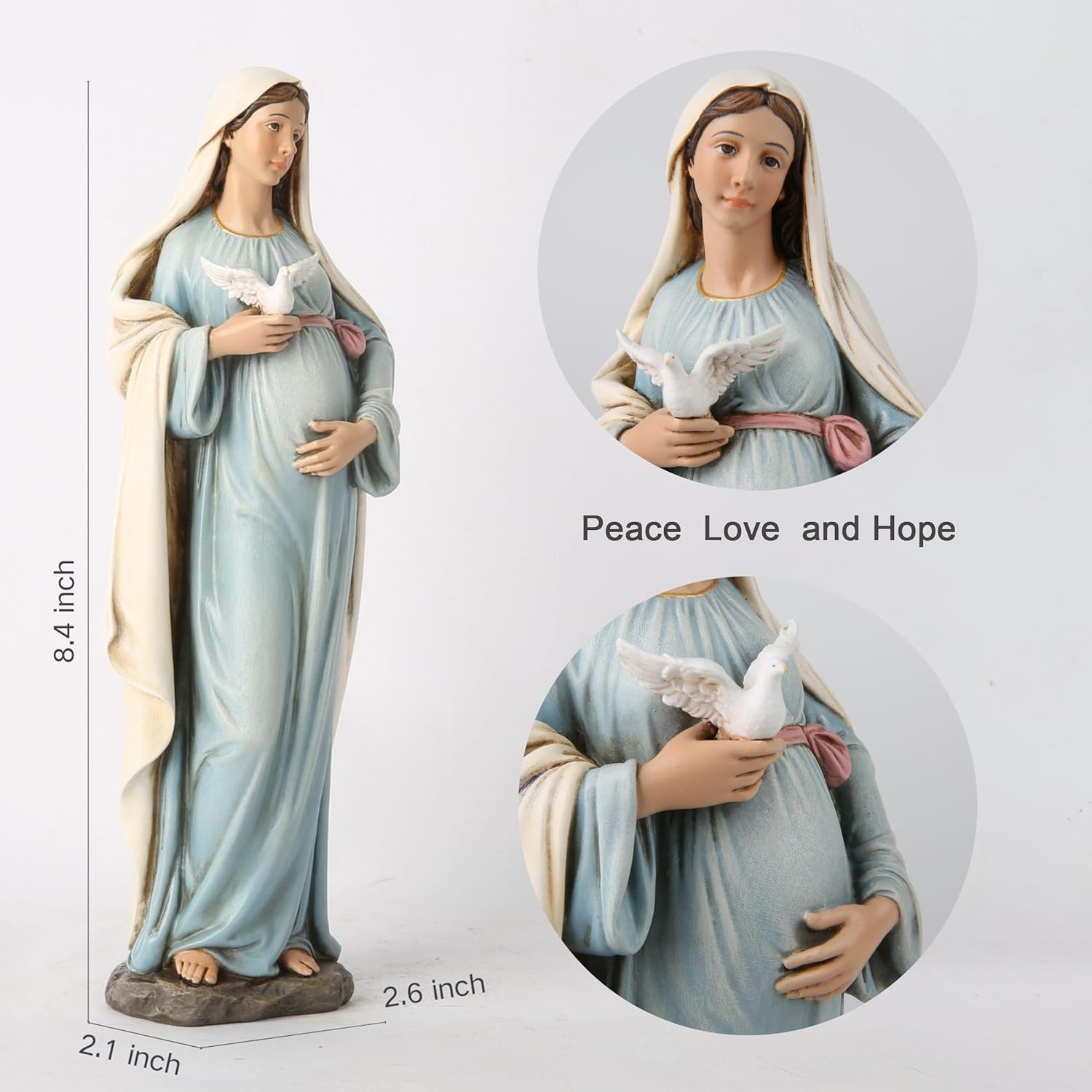 BC Catholic Pregnant Mary Statue 84 Inch Hand Painted